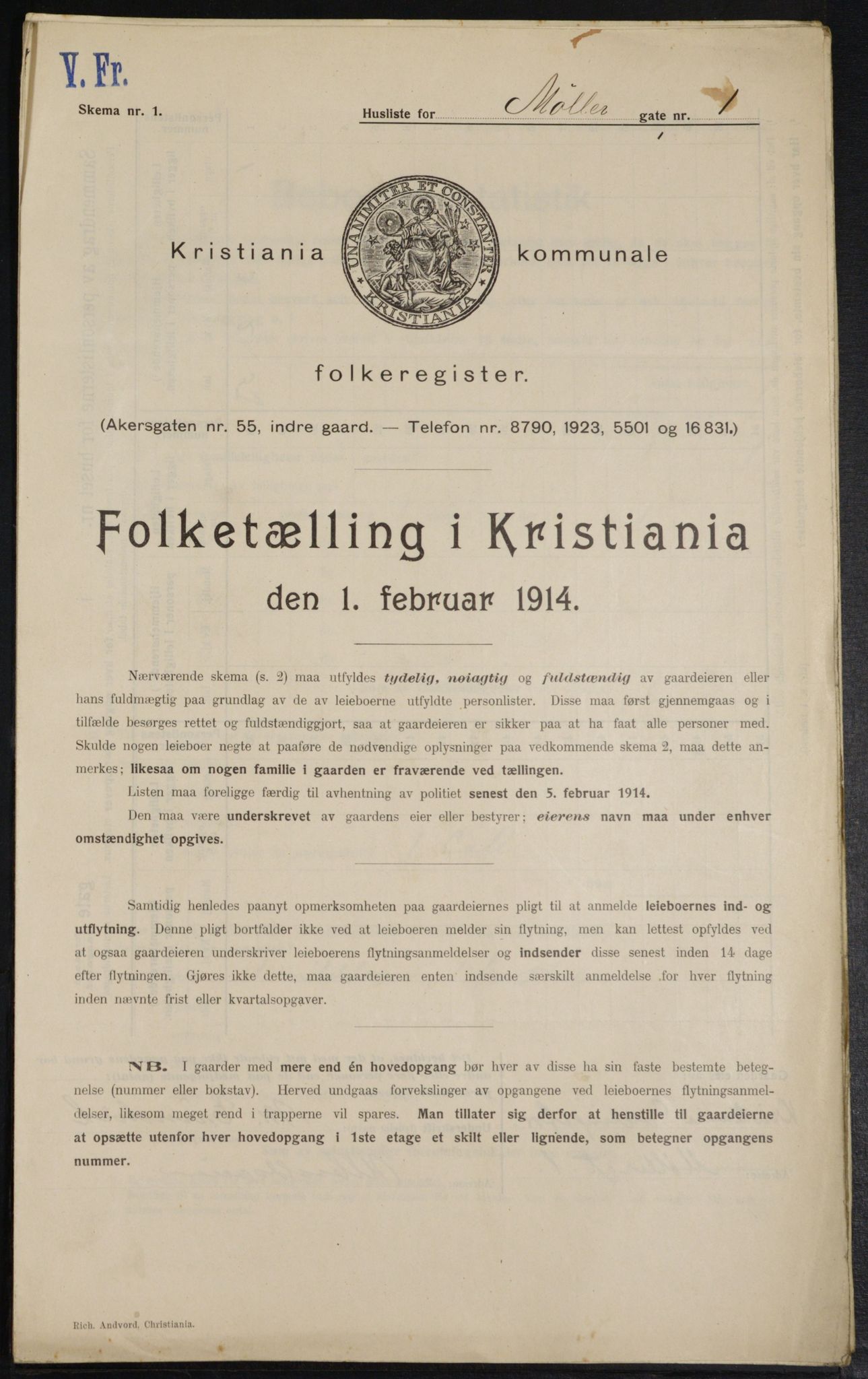 OBA, Kommunal folketelling 1.2.1914 for Kristiania, 1914, s. 68394