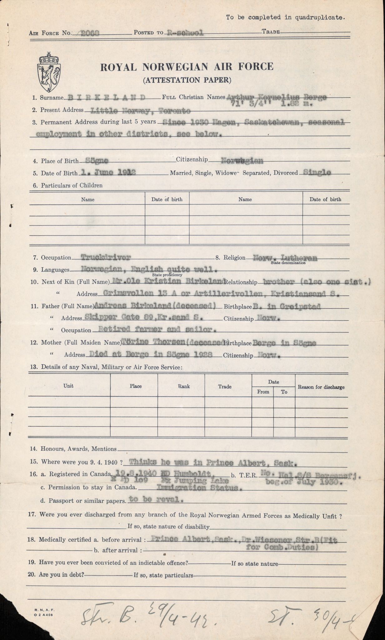 Forsvaret, Forsvarets overkommando/Luftforsvarsstaben, AV/RA-RAFA-4079/P/Pa/L0029: Personellpapirer, 1912, s. 162