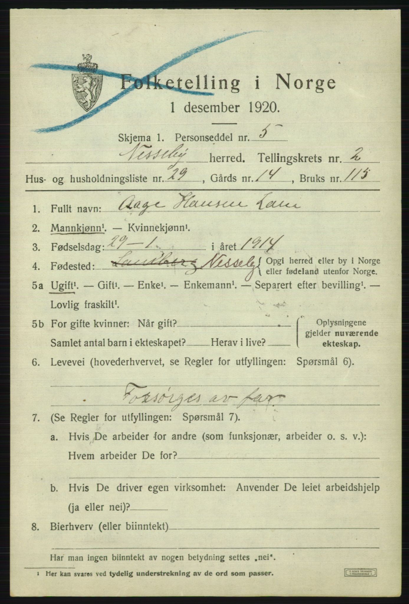 SATØ, Folketelling 1920 for 2027 Nesseby herred, 1920, s. 1212