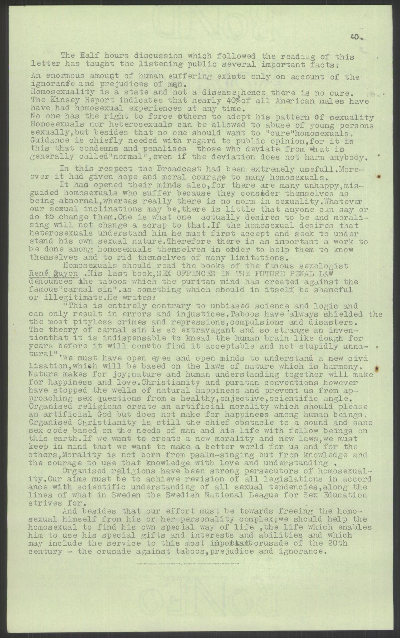 Det Norske Forbundet av 1948/Landsforeningen for Lesbisk og Homofil Frigjøring, AV/RA-PA-1216/F/Fb/L0001: ICSE, 1951-1959, s. 144