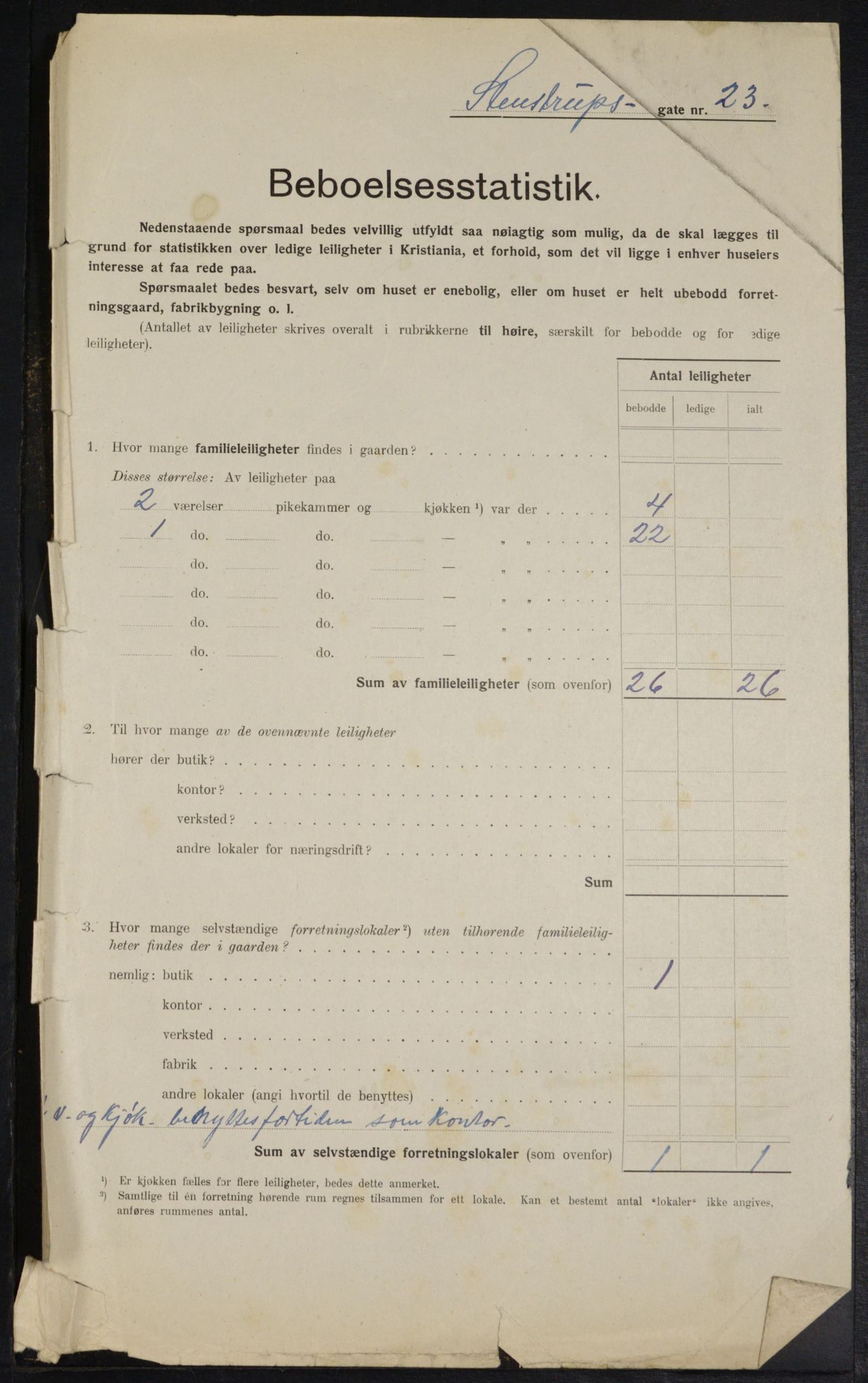 OBA, Kommunal folketelling 1.2.1914 for Kristiania, 1914, s. 101389