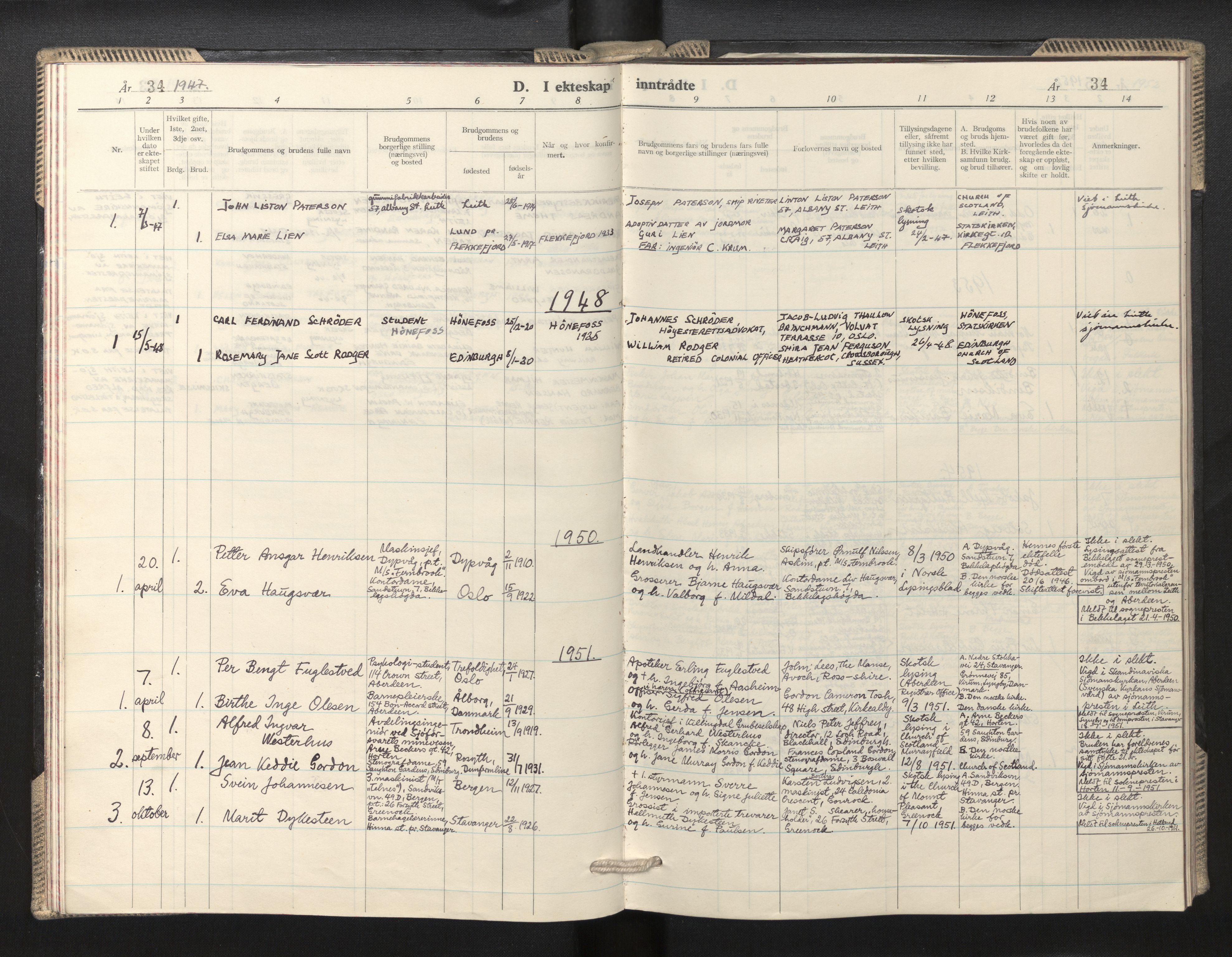 Den norske sjømannsmisjon i utlandet/Skotske havner (Leith, Glasgow), AV/SAB-SAB/PA-0100/H/Ha/Haa/L0005: Ministerialbok nr. A 5, 1944-1965, s. 34