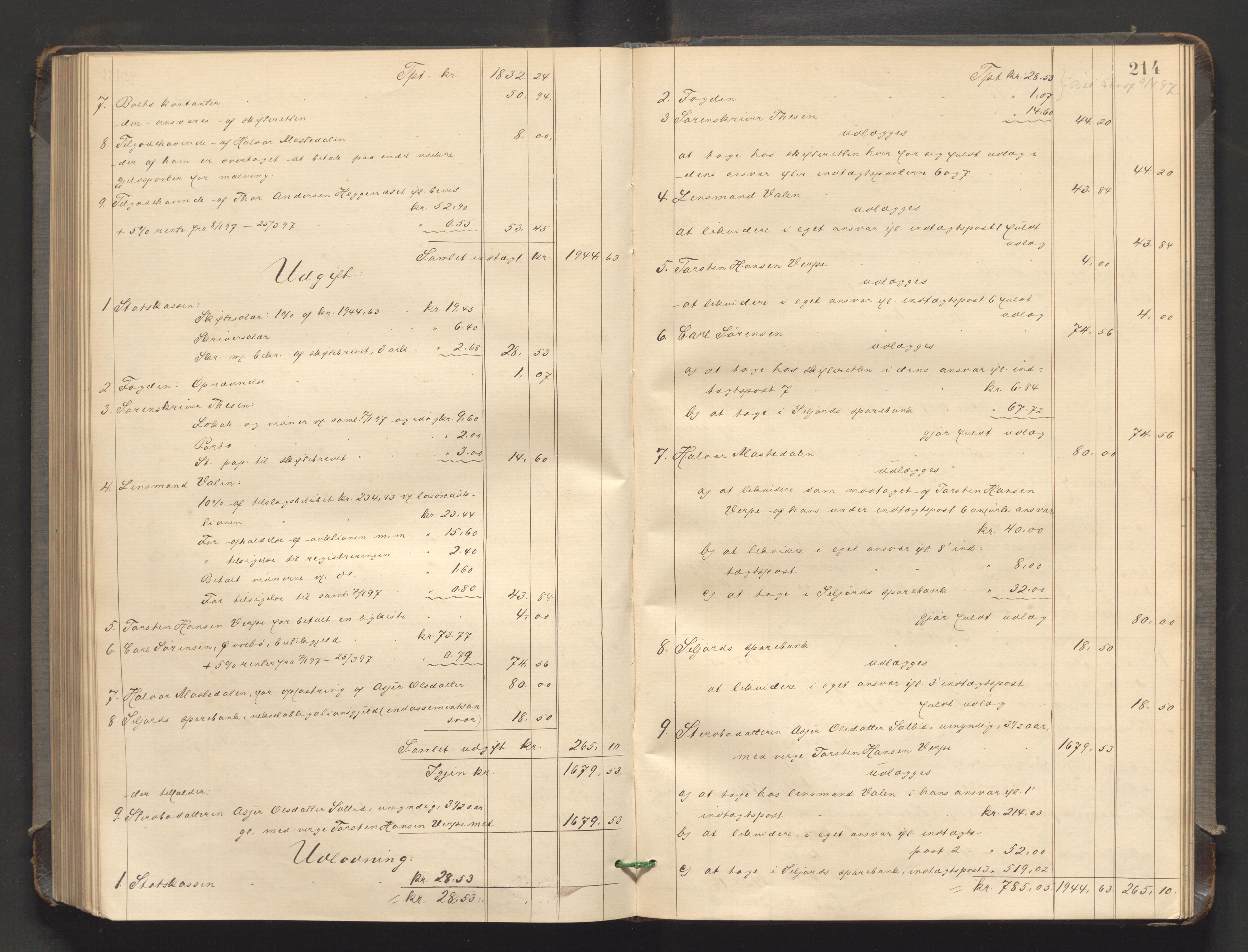 Nedre Telemark sorenskriveri, SAKO/A-135/H/Hb/Hbe/L0004: Skifteutlodningsprotokoll, 1892-1898, s. 213b-214a
