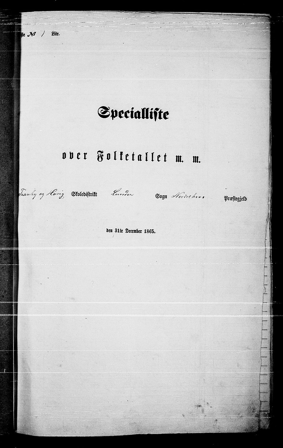 RA, Folketelling 1865 for 0613L Norderhov prestegjeld, Norderhov sokn, Haug sokn og Lunder sokn, 1865, s. 16