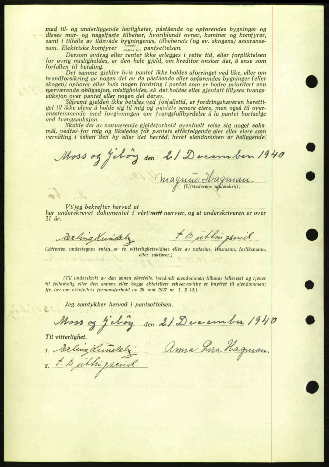 Moss sorenskriveri, SAO/A-10168: Pantebok nr. B10, 1940-1941, Dagboknr: 261/1941