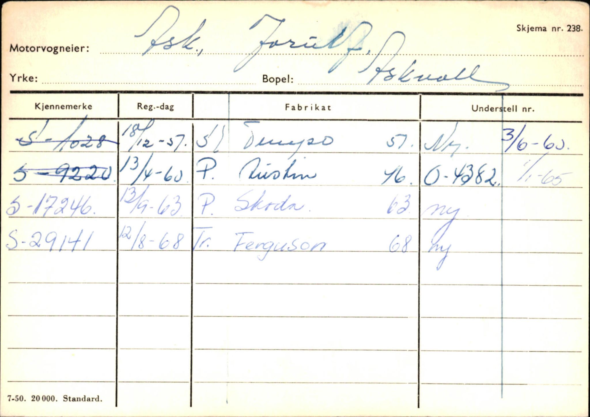 Statens vegvesen, Sogn og Fjordane vegkontor, AV/SAB-A-5301/4/F/L0132: Eigarregister Askvoll A-Å. Balestrand A-Å, 1945-1975, s. 31