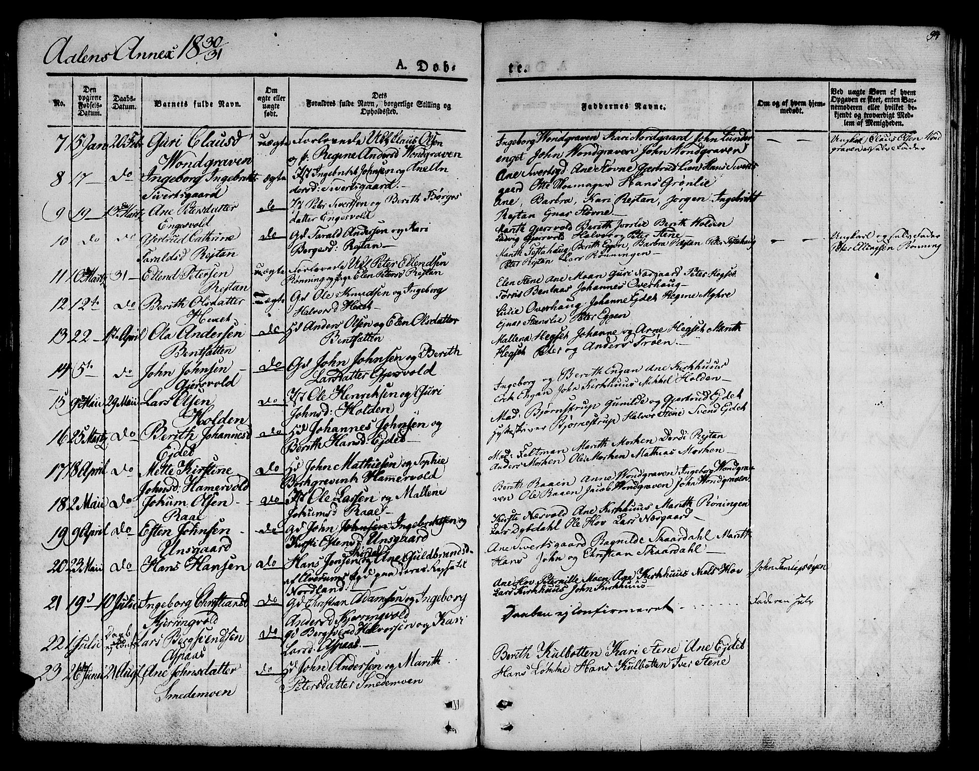 Ministerialprotokoller, klokkerbøker og fødselsregistre - Sør-Trøndelag, SAT/A-1456/685/L0959: Ministerialbok nr. 685A04 /3, 1829-1845, s. 94
