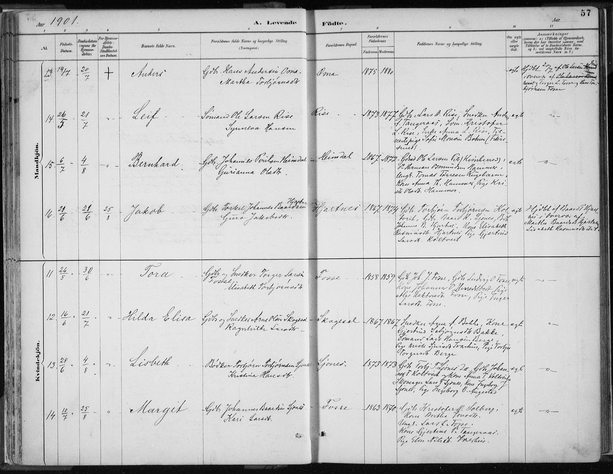 Strandebarm sokneprestembete, AV/SAB-A-78401/H/Haa: Ministerialbok nr. B  1, 1886-1908, s. 57