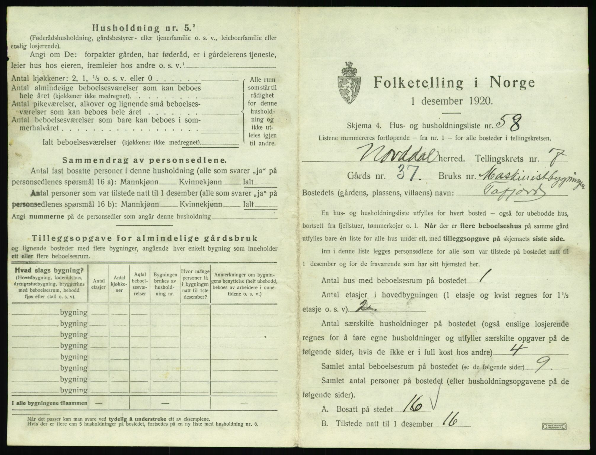 SAT, Folketelling 1920 for 1524 Norddal herred, 1920, s. 579