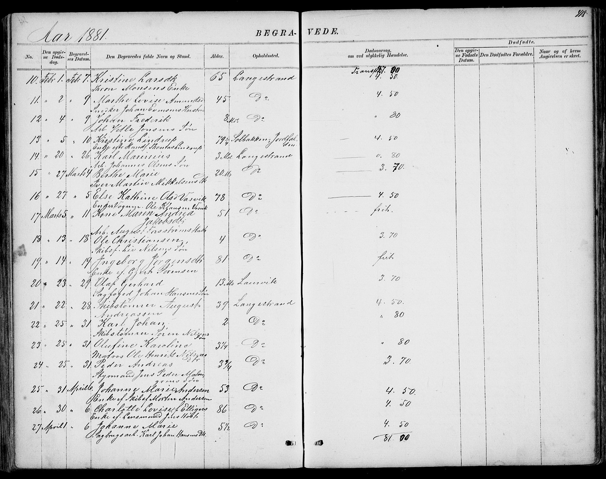 Larvik kirkebøker, AV/SAKO-A-352/G/Gb/L0003: Klokkerbok nr. II 3, 1867-1899, s. 418