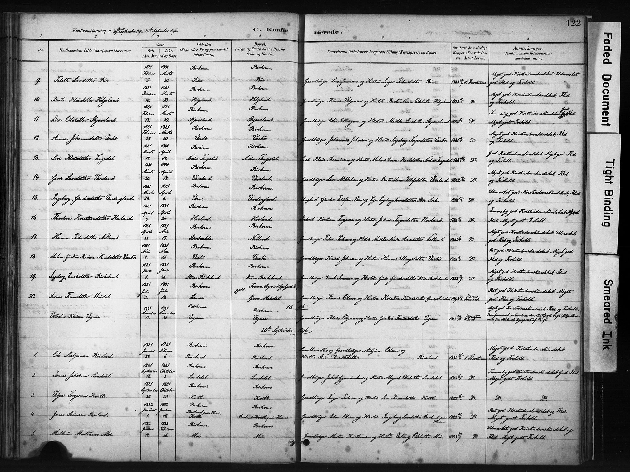 Helleland sokneprestkontor, AV/SAST-A-101810: Ministerialbok nr. A 9, 1887-1908, s. 122