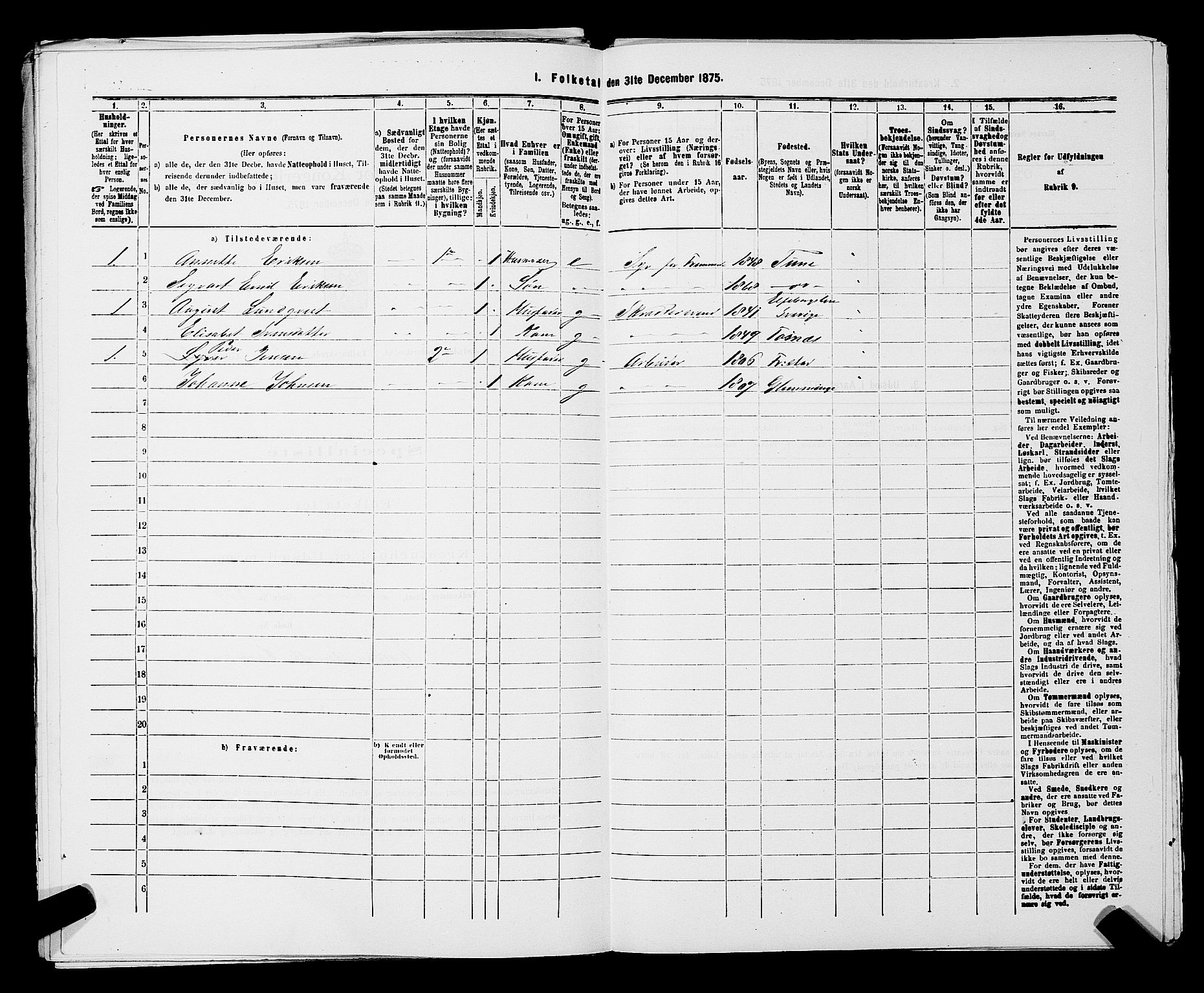 RA, Folketelling 1875 for 0103B Fredrikstad prestegjeld, Fredrikstad kjøpstad, 1875, s. 926