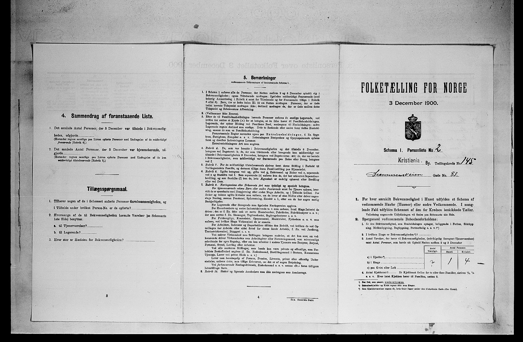 SAO, Folketelling 1900 for 0301 Kristiania kjøpstad, 1900, s. 16945