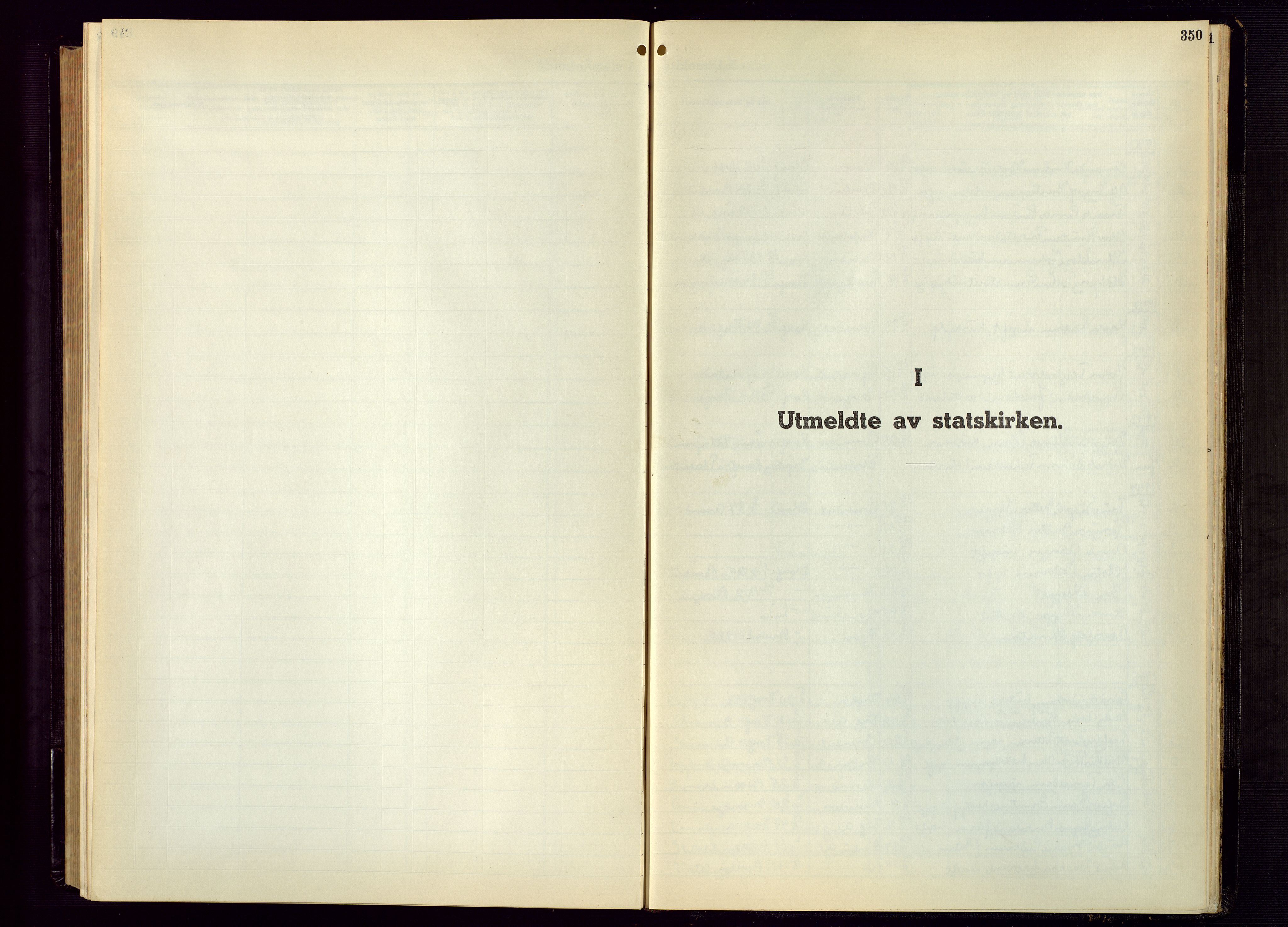 Arendal sokneprestkontor, Trefoldighet, SAK/1111-0040/F/Fb/L0009: Klokkerbok nr. B 9, 1940-1949, s. 350