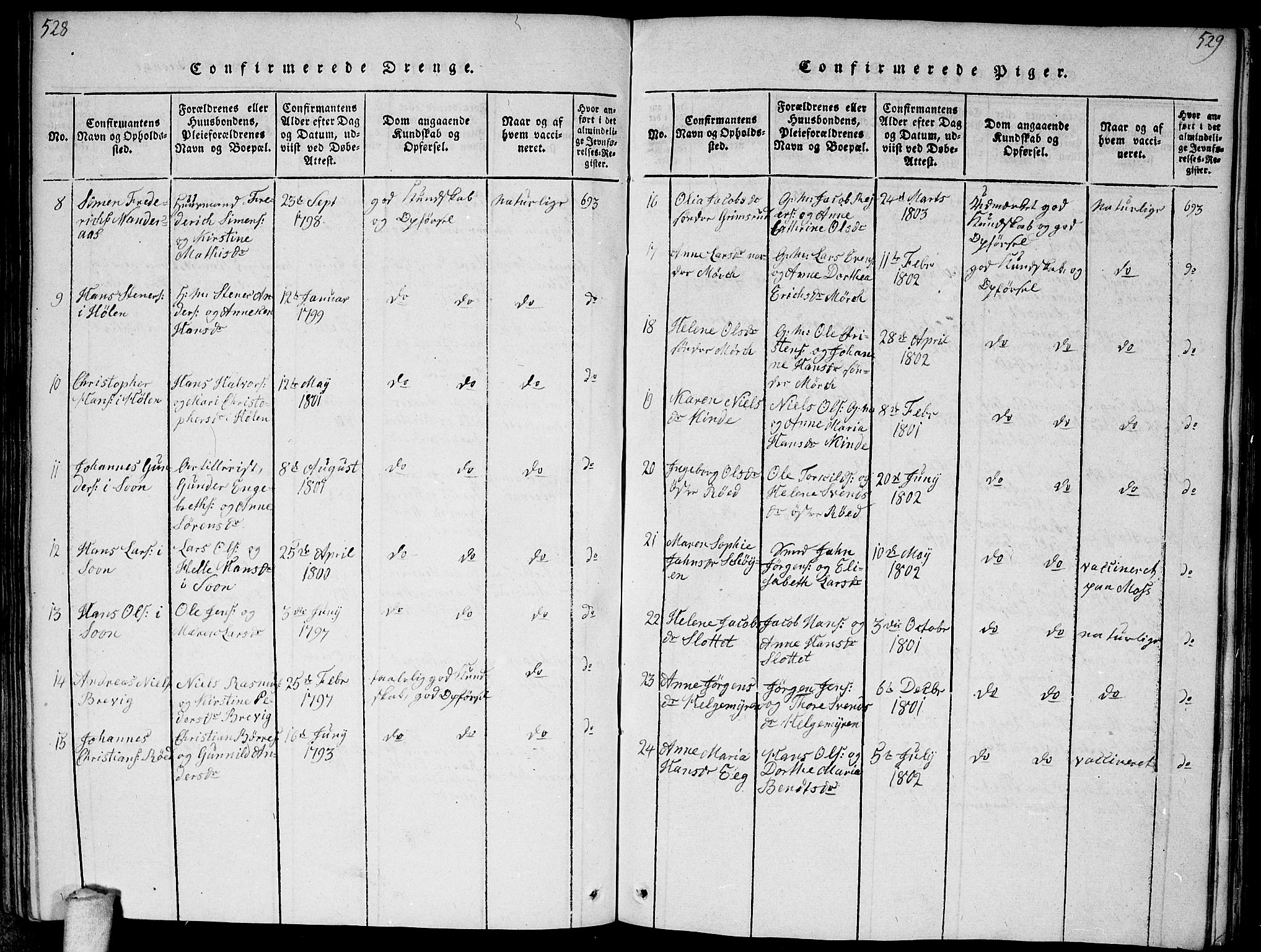 Vestby prestekontor Kirkebøker, AV/SAO-A-10893/F/Fa/L0005: Ministerialbok nr. I 5, 1814-1827, s. 528-529