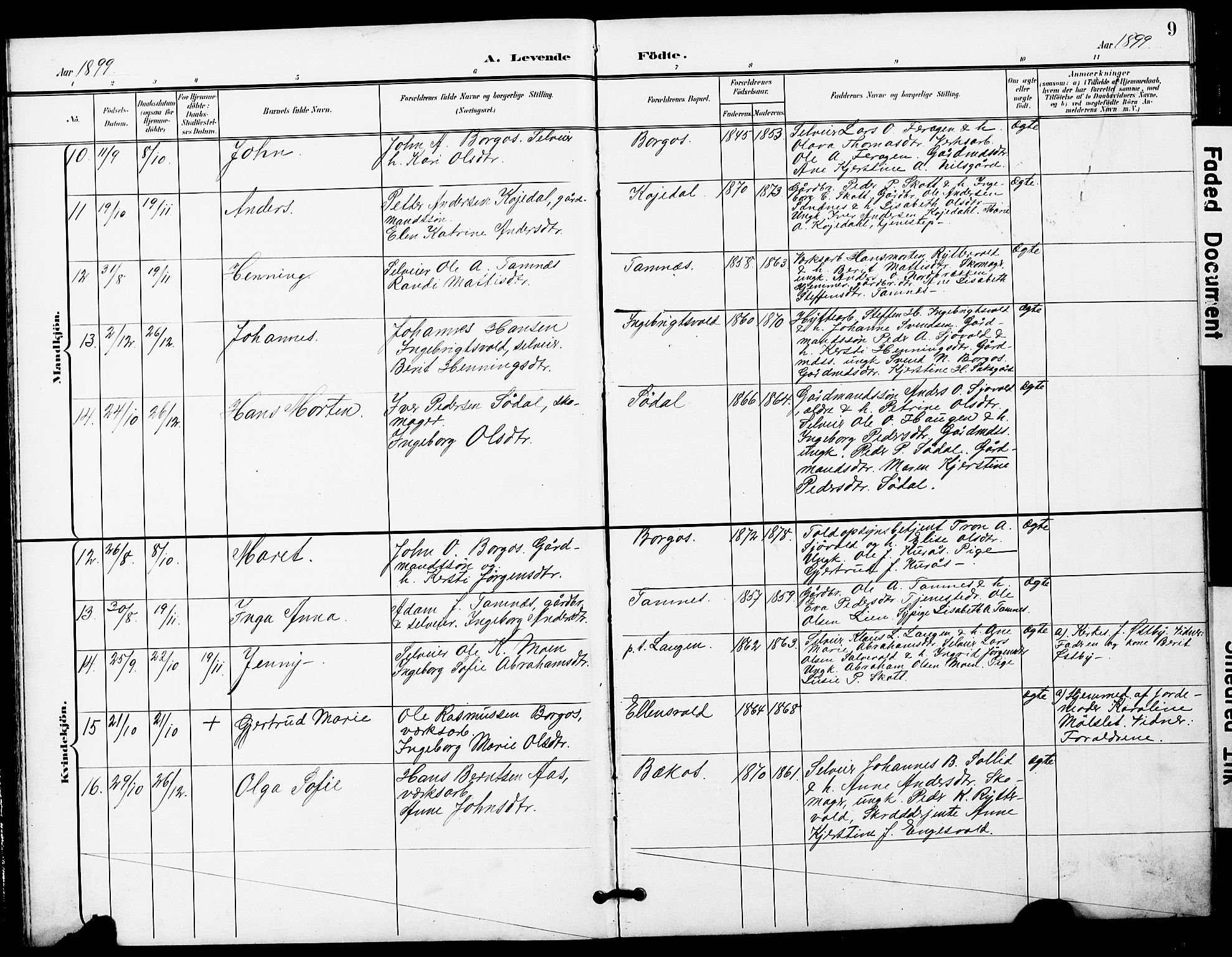 Ministerialprotokoller, klokkerbøker og fødselsregistre - Sør-Trøndelag, AV/SAT-A-1456/683/L0950: Klokkerbok nr. 683C02, 1897-1918, s. 9