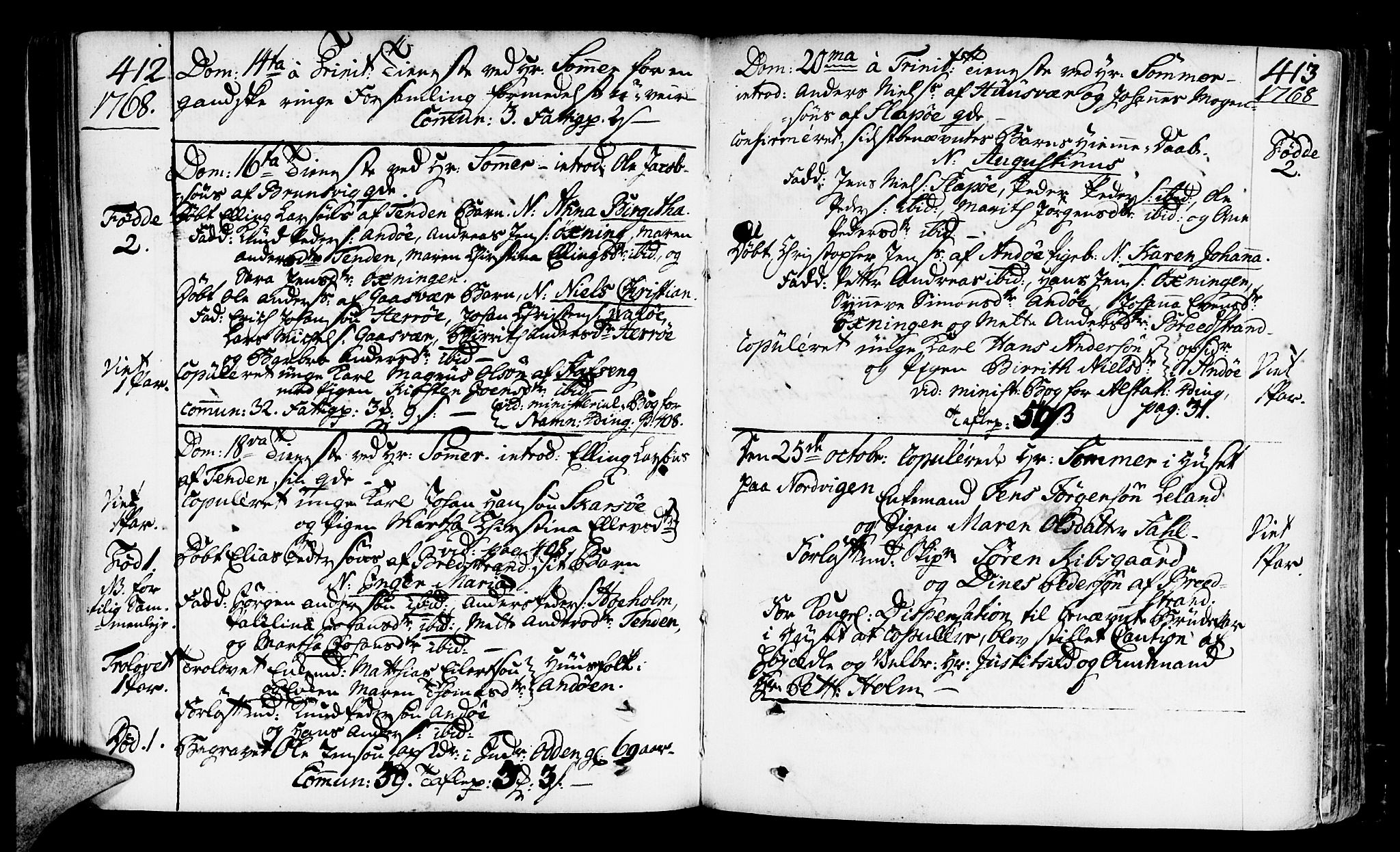 Ministerialprotokoller, klokkerbøker og fødselsregistre - Nordland, AV/SAT-A-1459/817/L0260: Ministerialbok nr. 817A02 /2, 1768-1776, s. 412-413