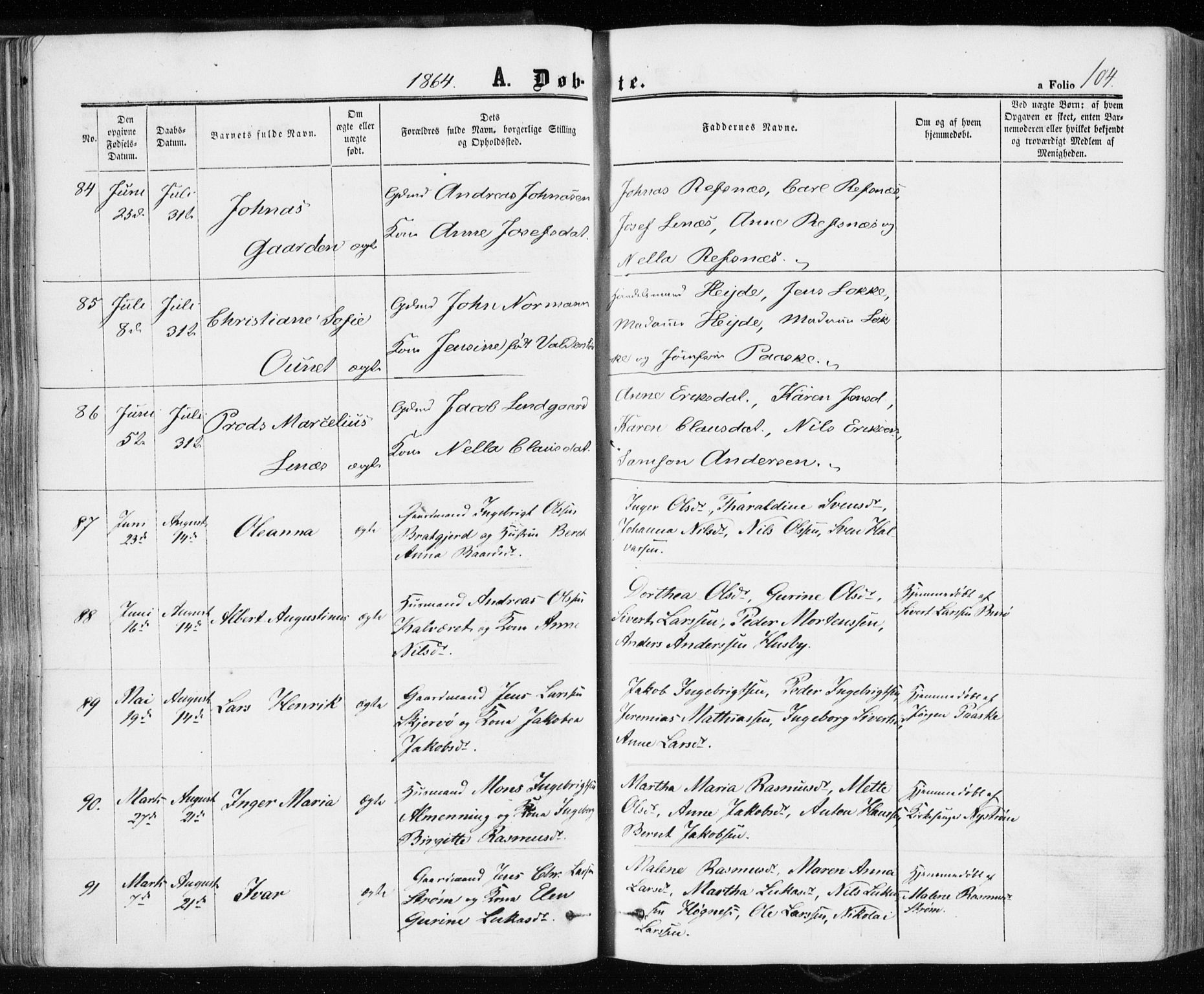 Ministerialprotokoller, klokkerbøker og fødselsregistre - Sør-Trøndelag, AV/SAT-A-1456/657/L0705: Ministerialbok nr. 657A06, 1858-1867, s. 104