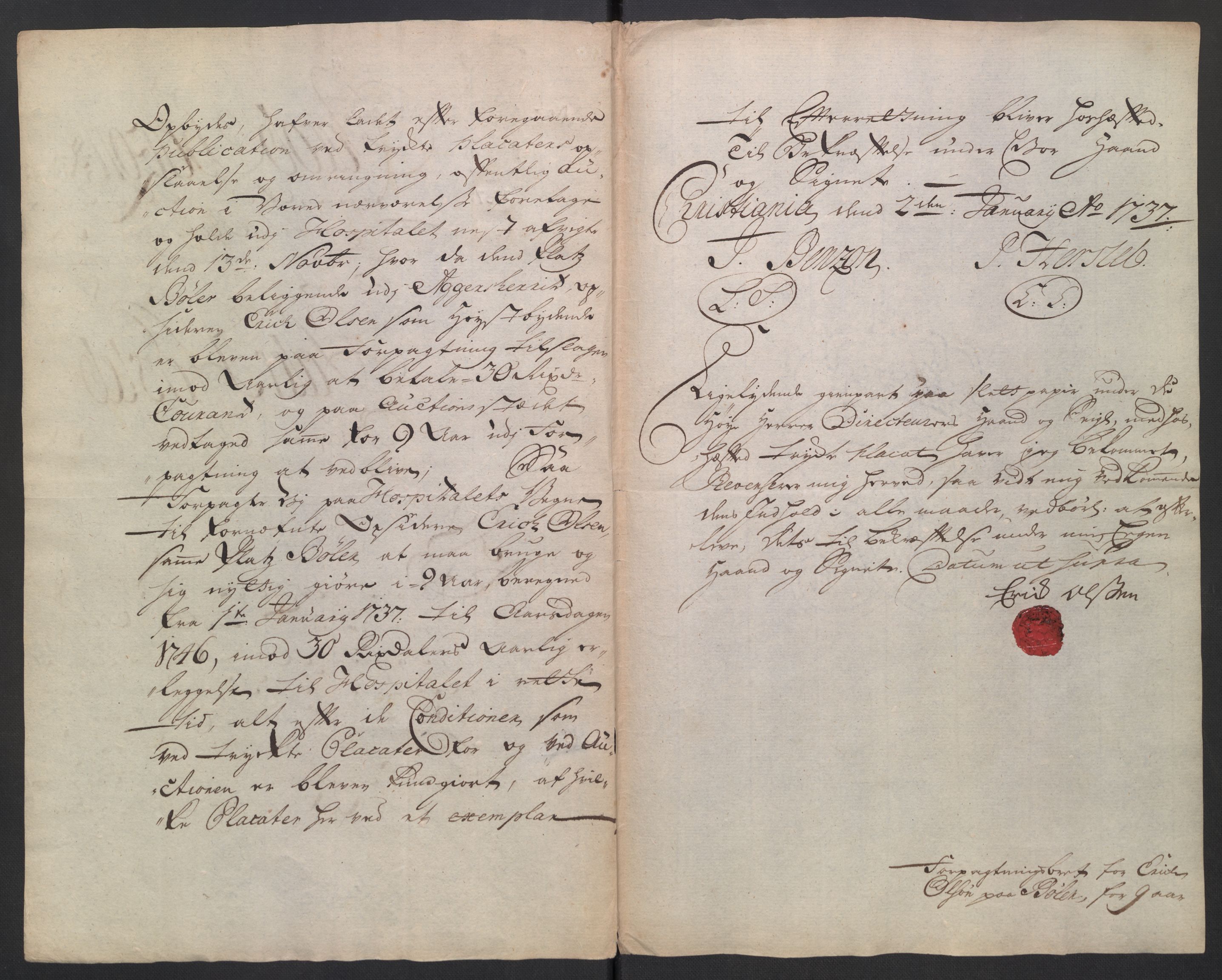 Oslo stiftsdireksjon, AV/SAO-A-11085/K/Kb/L0003/0002: Oslo Hospital / Auksjoner over Hospitalets eiendommer: Forpaktningen av plasser, tomter m.v., 1736-1737, s. 20
