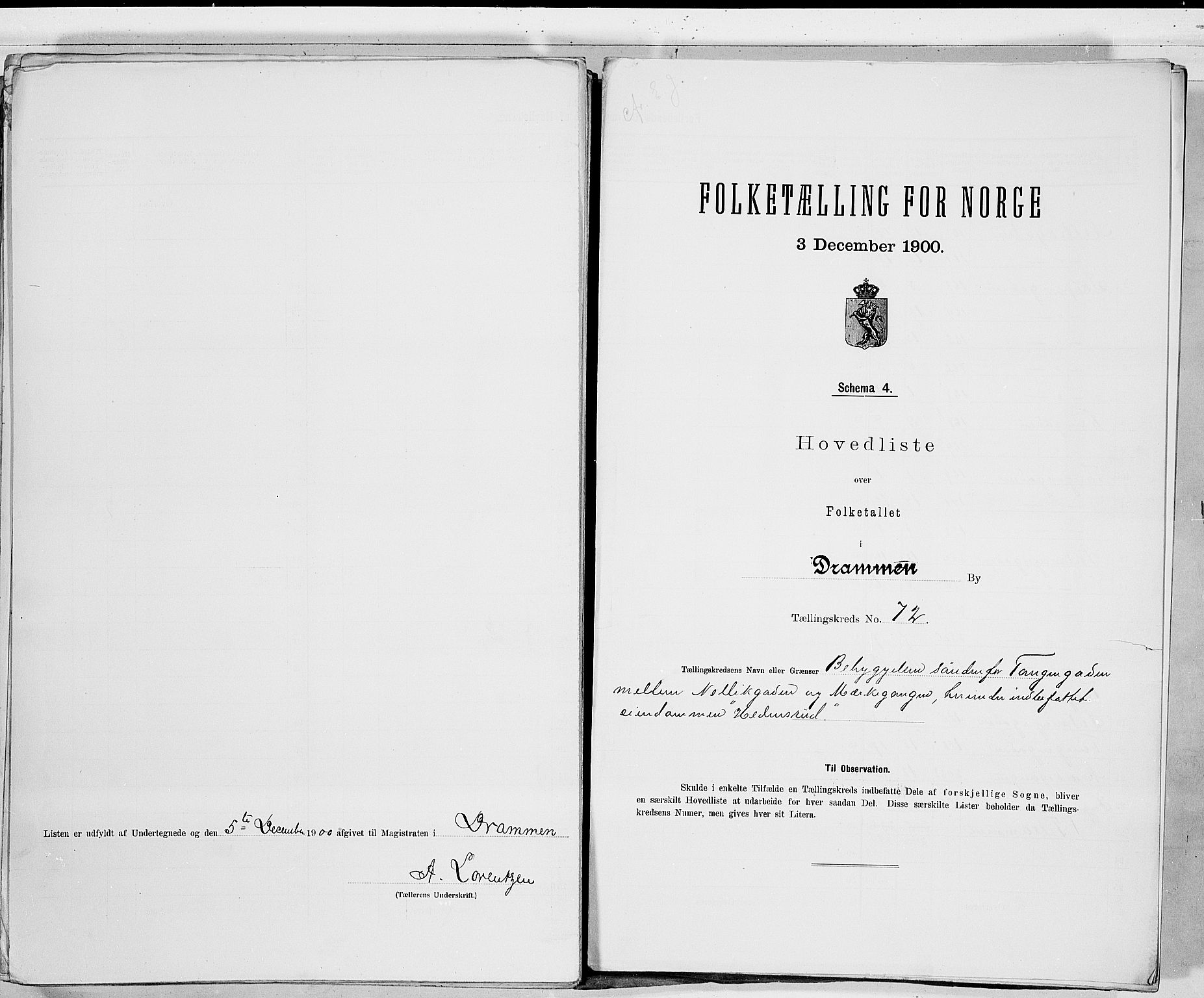 RA, Folketelling 1900 for 0602 Drammen kjøpstad, 1900, s. 147