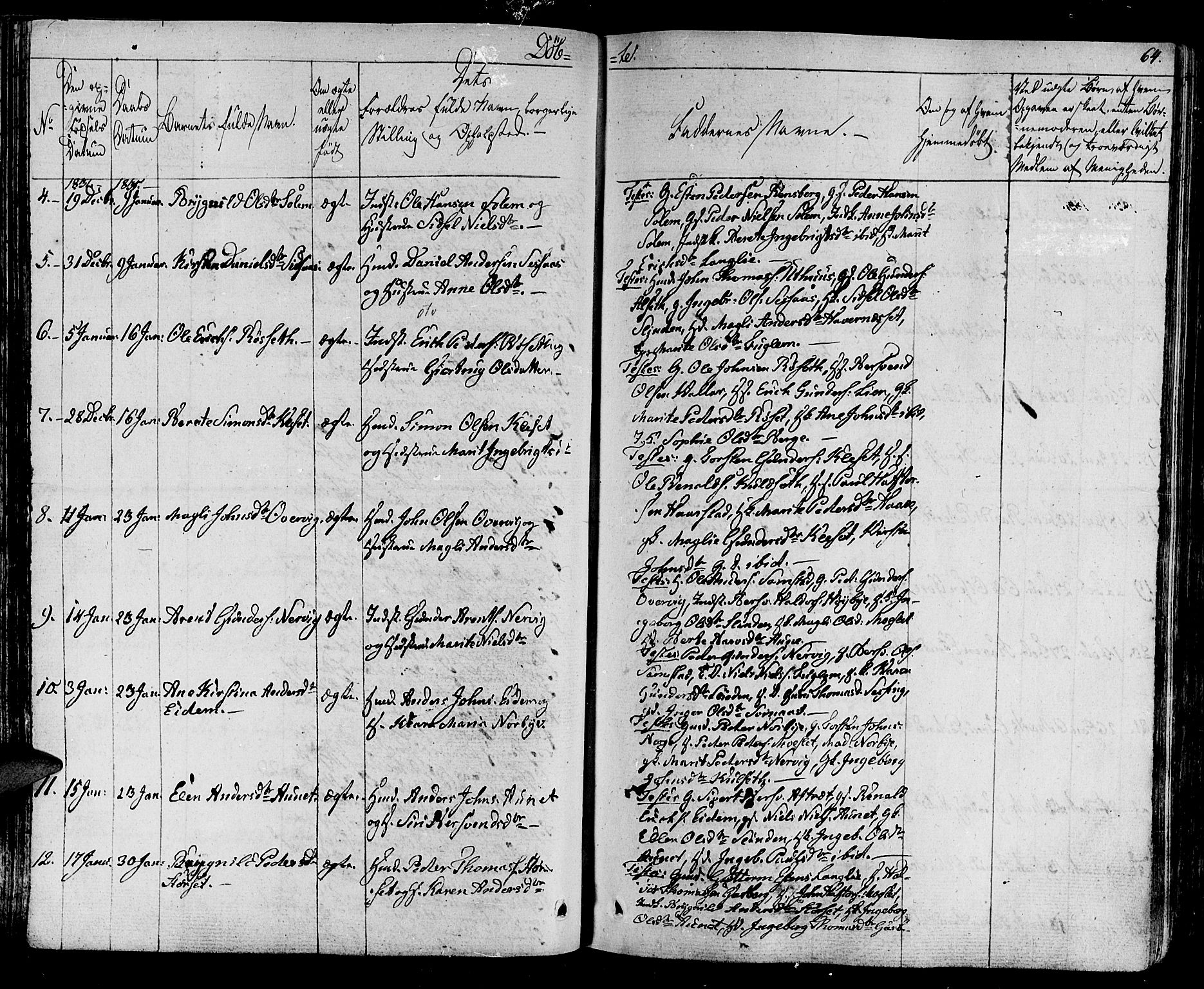 Ministerialprotokoller, klokkerbøker og fødselsregistre - Sør-Trøndelag, SAT/A-1456/695/L1143: Ministerialbok nr. 695A05 /1, 1824-1842, s. 64