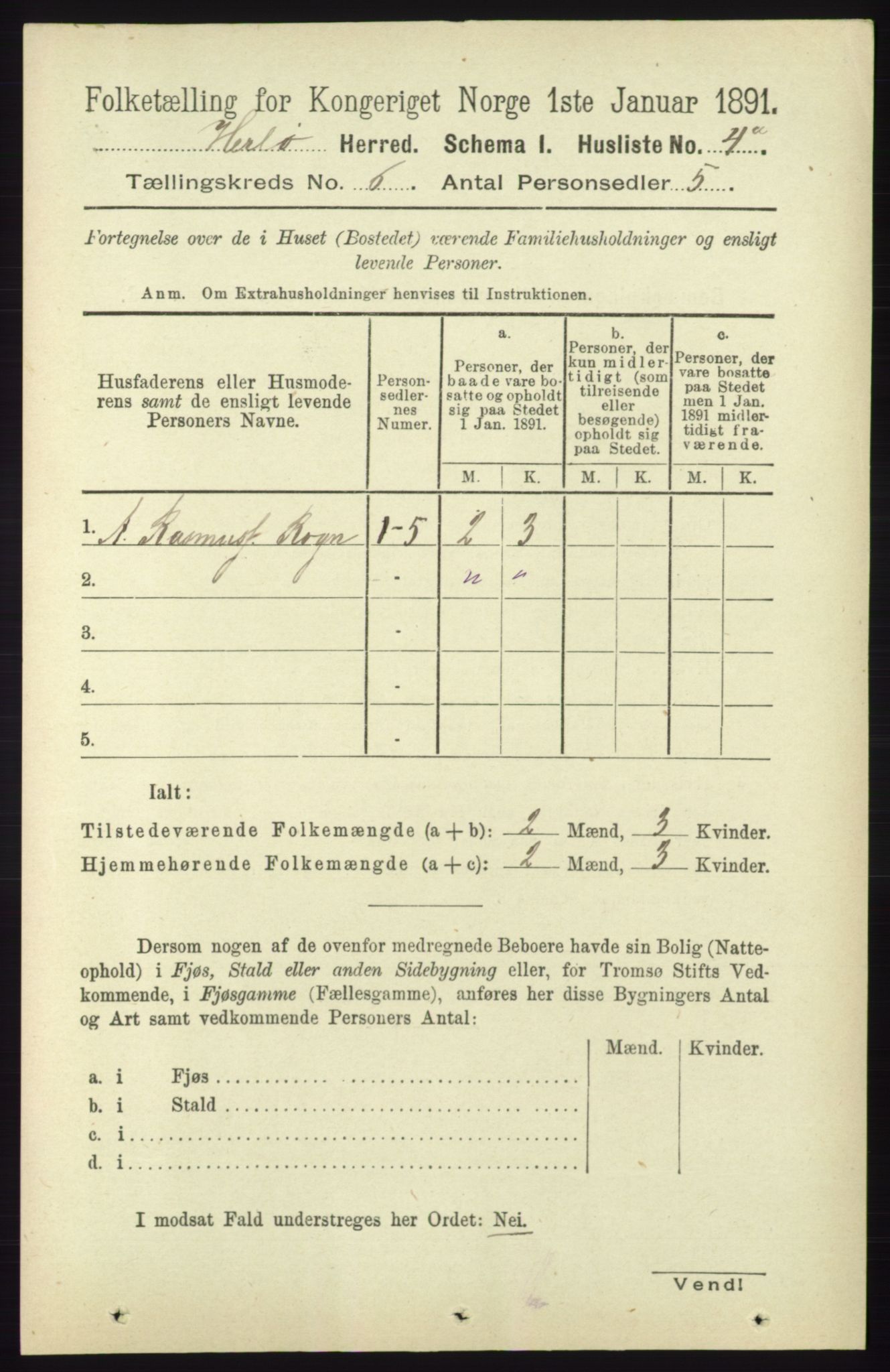 RA, Folketelling 1891 for 1258 Herdla herred, 1891, s. 2554