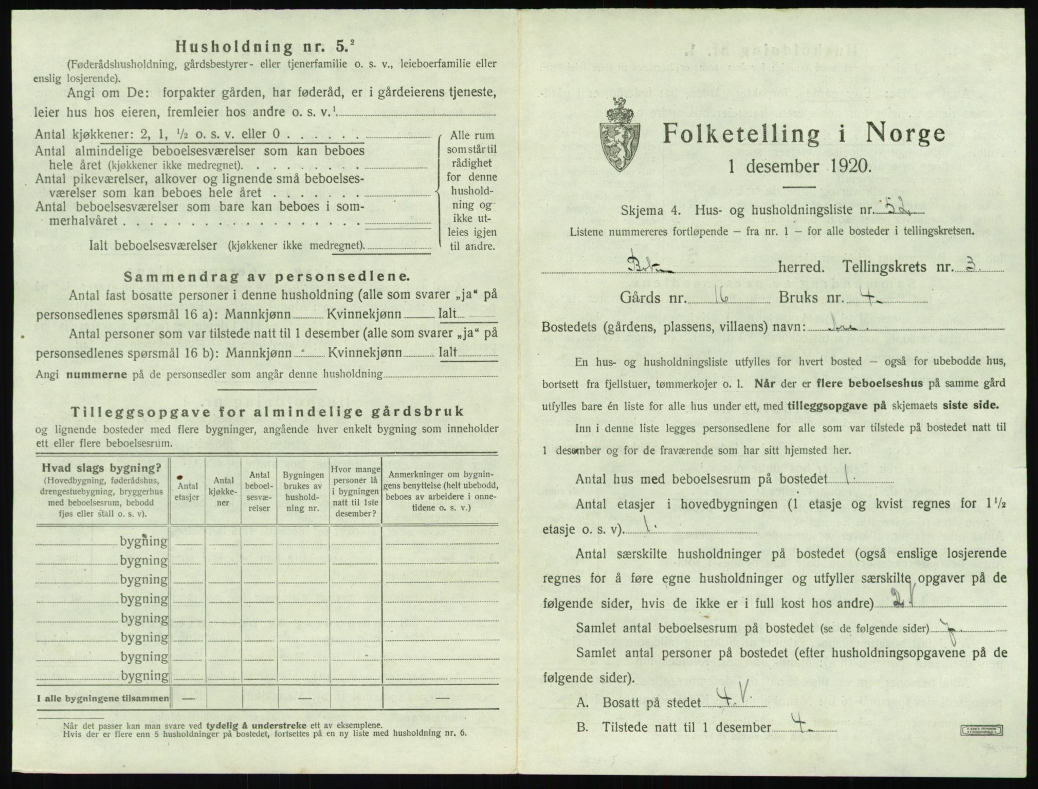 SAST, Folketelling 1920 for 1145 Bokn herred, 1920, s. 336