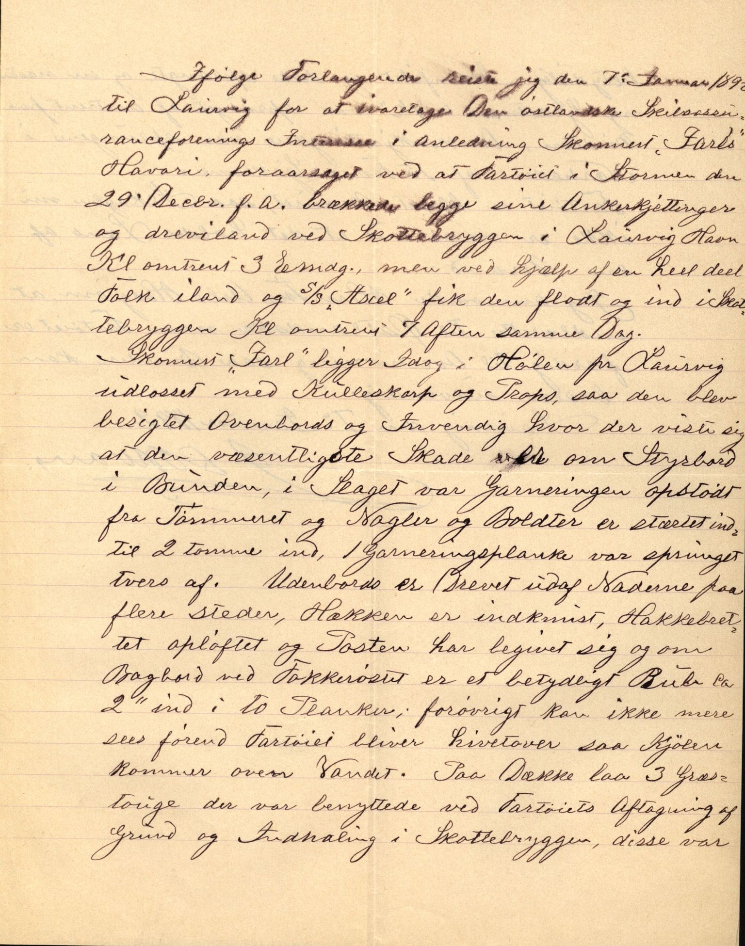 Pa 63 - Østlandske skibsassuranceforening, VEMU/A-1079/G/Ga/L0027/0002: Havaridokumenter / Jarlen, Jarl, St. Petersburg, Sir John Lawrence, Sirius, 1891, s. 55