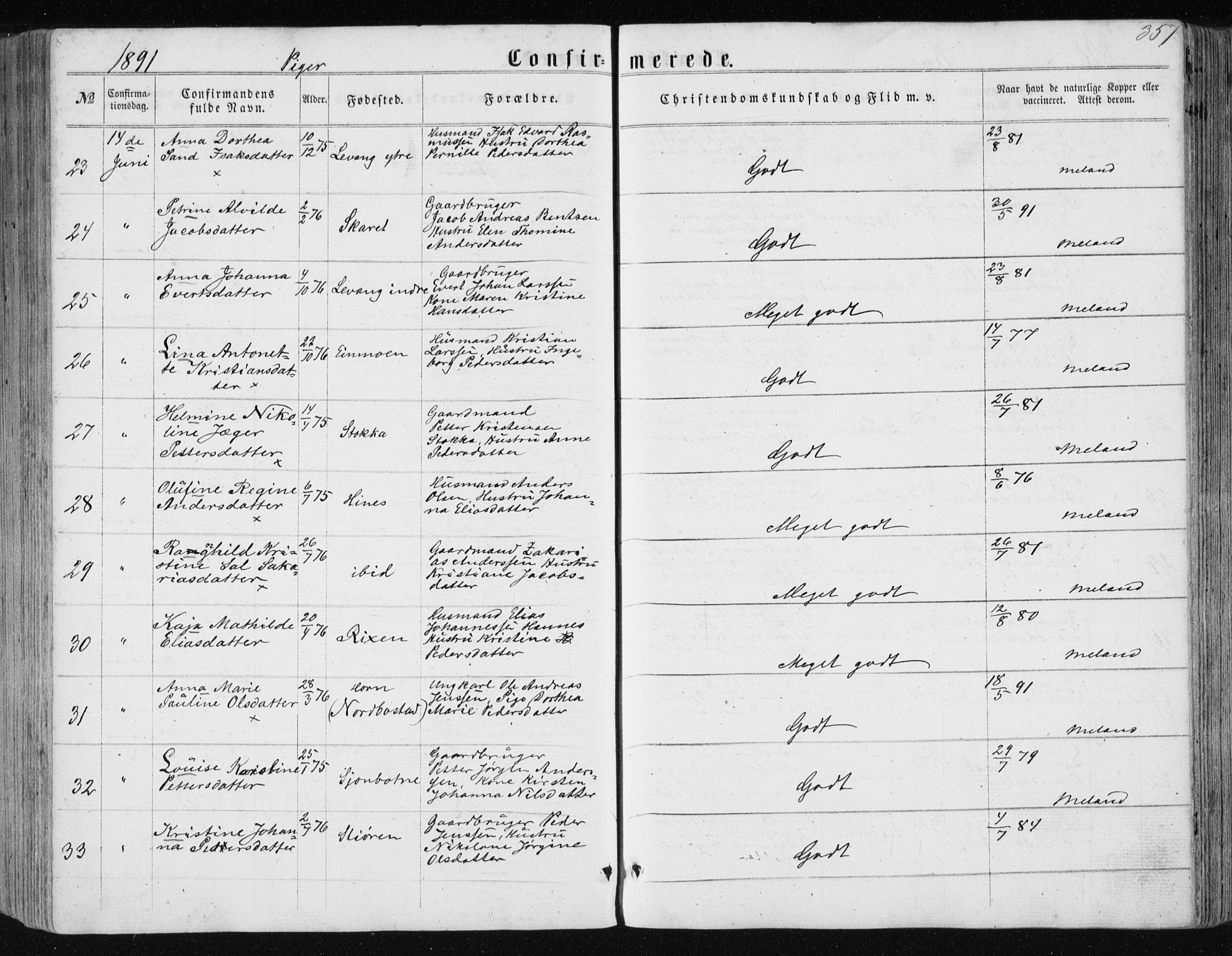 Ministerialprotokoller, klokkerbøker og fødselsregistre - Nordland, AV/SAT-A-1459/838/L0556: Klokkerbok nr. 838C03, 1861-1893, s. 357