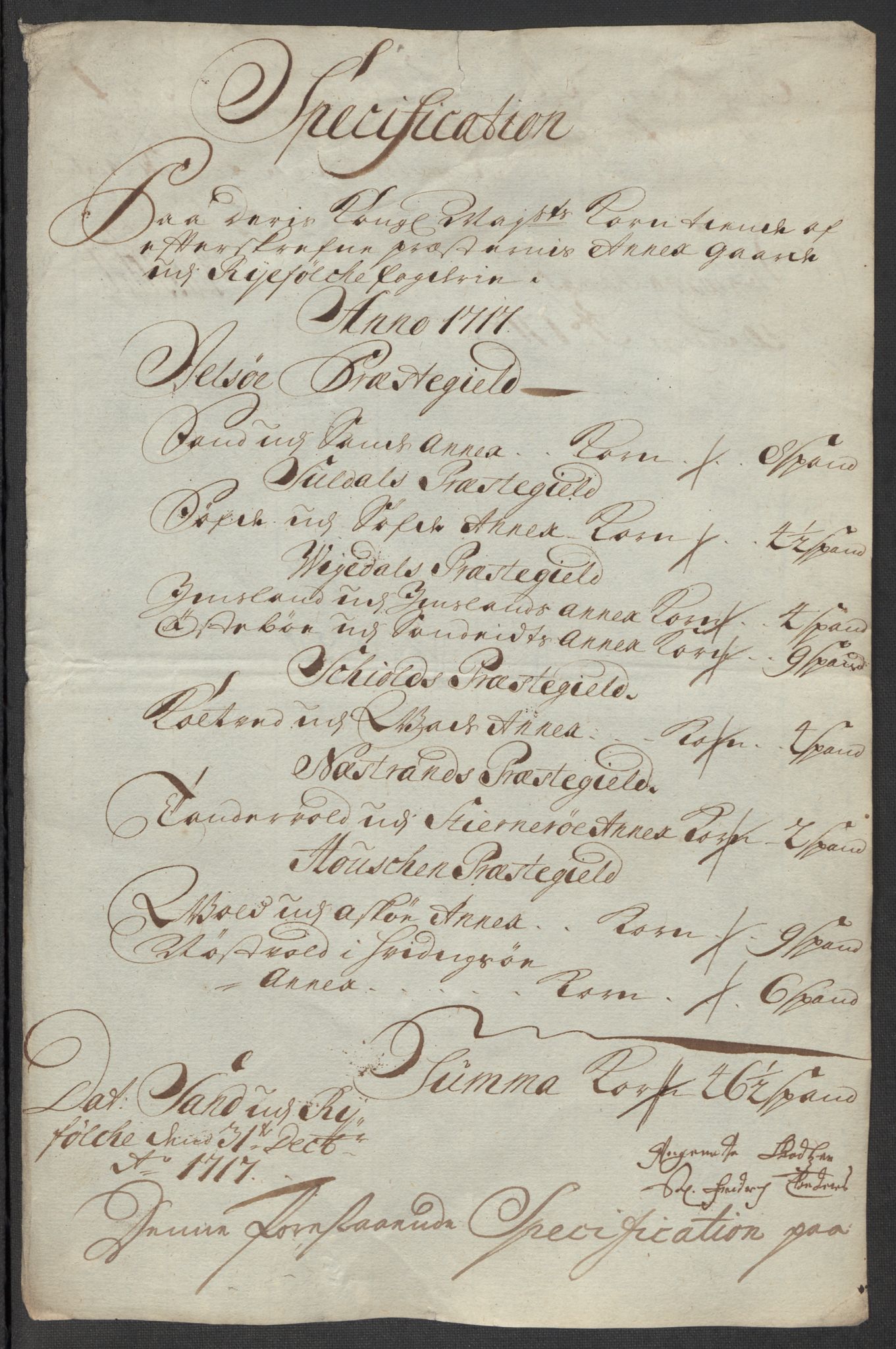 Rentekammeret inntil 1814, Reviderte regnskaper, Fogderegnskap, AV/RA-EA-4092/R47/L2870: Fogderegnskap Ryfylke, 1717, s. 351