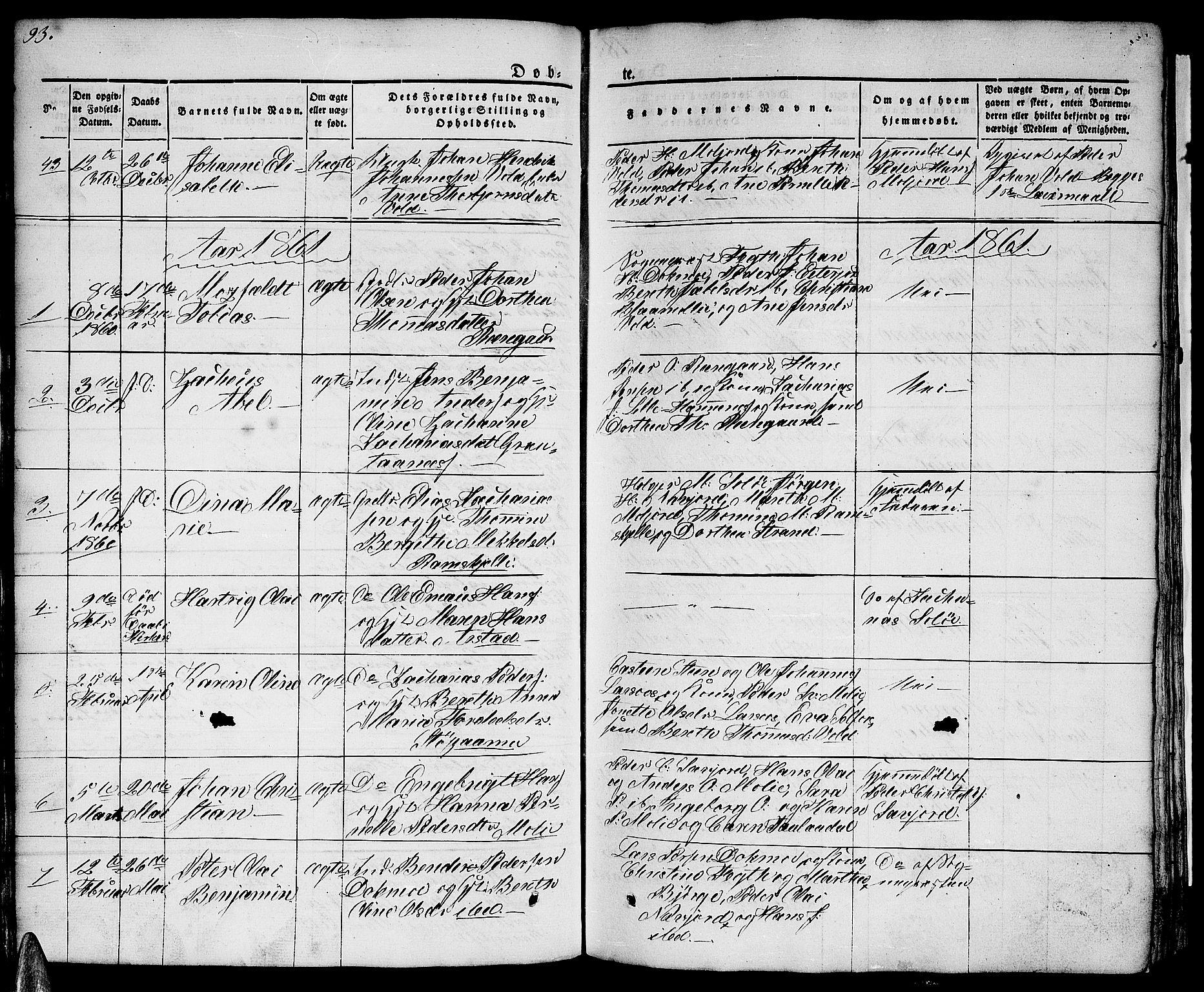 Ministerialprotokoller, klokkerbøker og fødselsregistre - Nordland, SAT/A-1459/846/L0652: Klokkerbok nr. 846C02, 1841-1871, s. 93