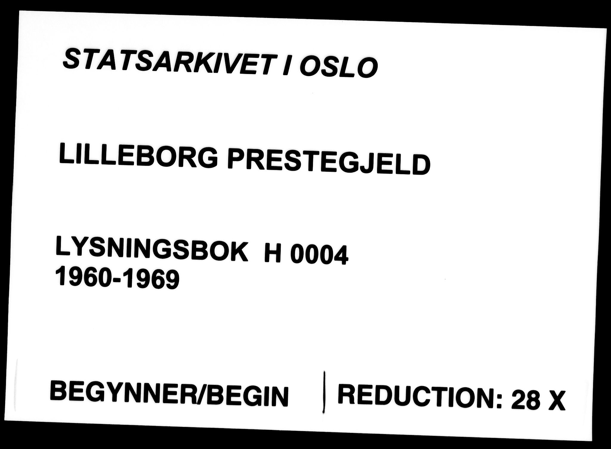 Lilleborg prestekontor Kirkebøker, SAO/A-10343a/H/L0004: Lysningsprotokoll nr. 4, 1960-1969