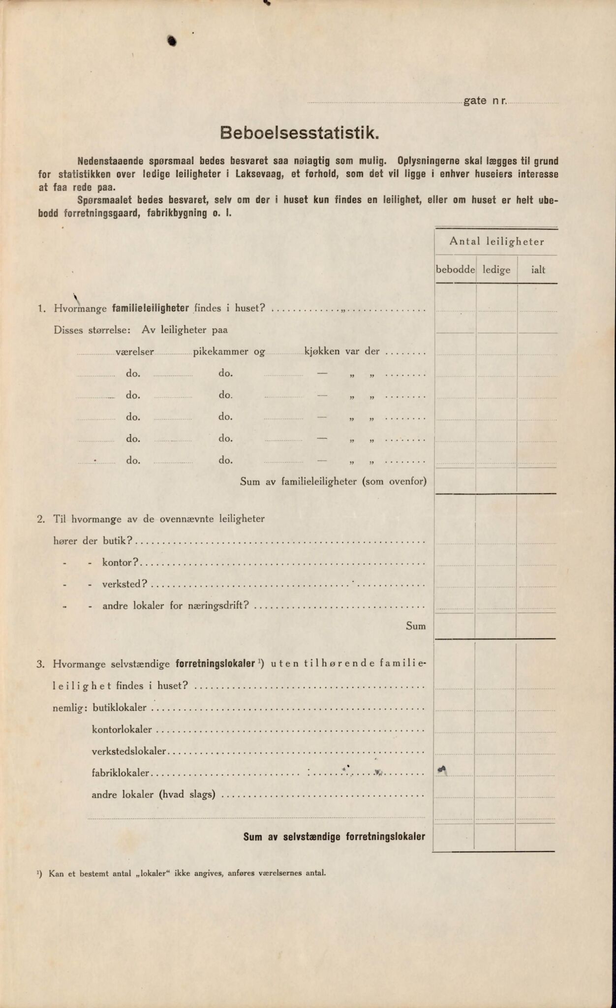 Laksevåg kommune. Folkeregisteret, BBA/A-1586/E/Ea/L0007: Folketellingskjema 1922, 1922