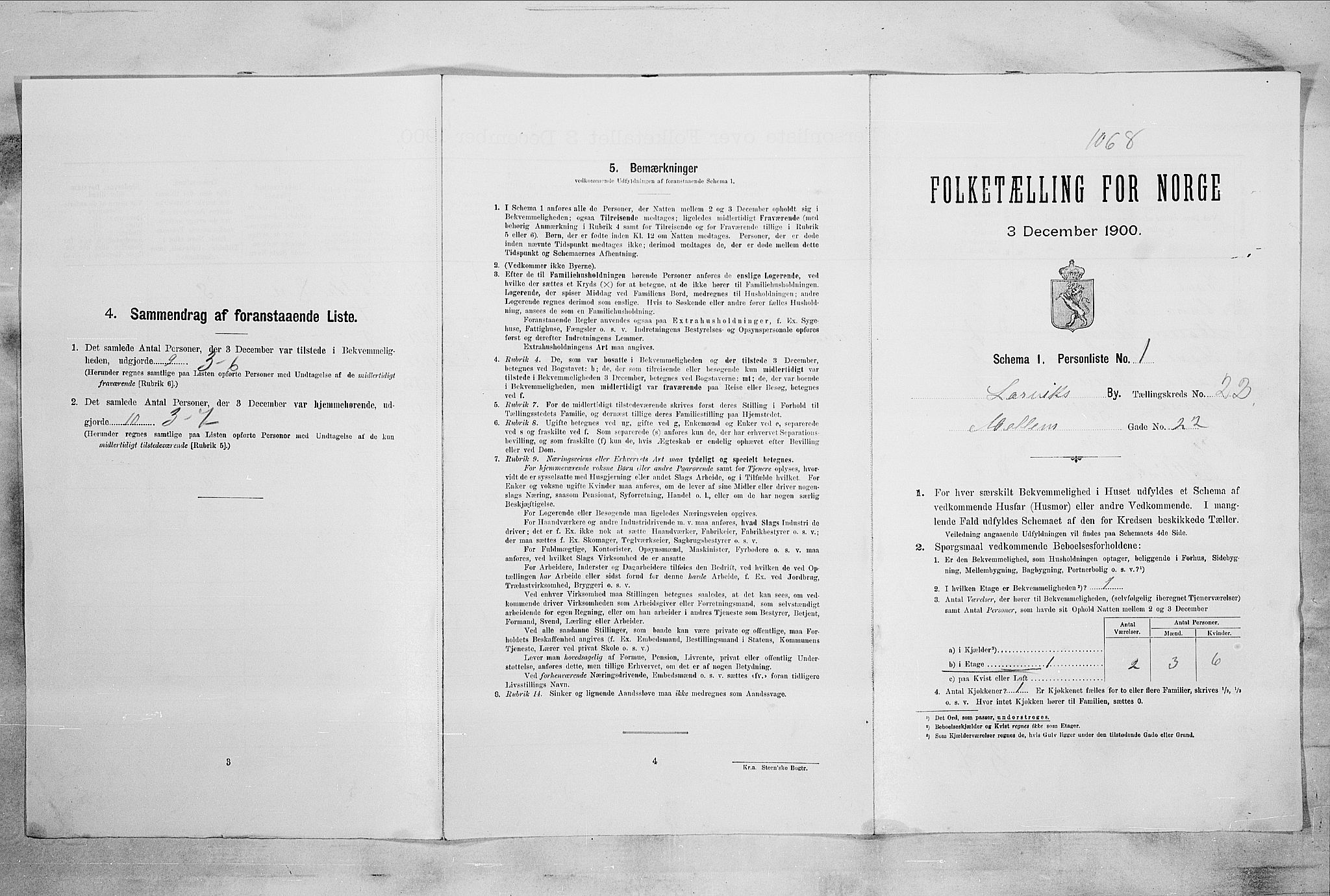 RA, Folketelling 1900 for 0707 Larvik kjøpstad, 1900, s. 2252