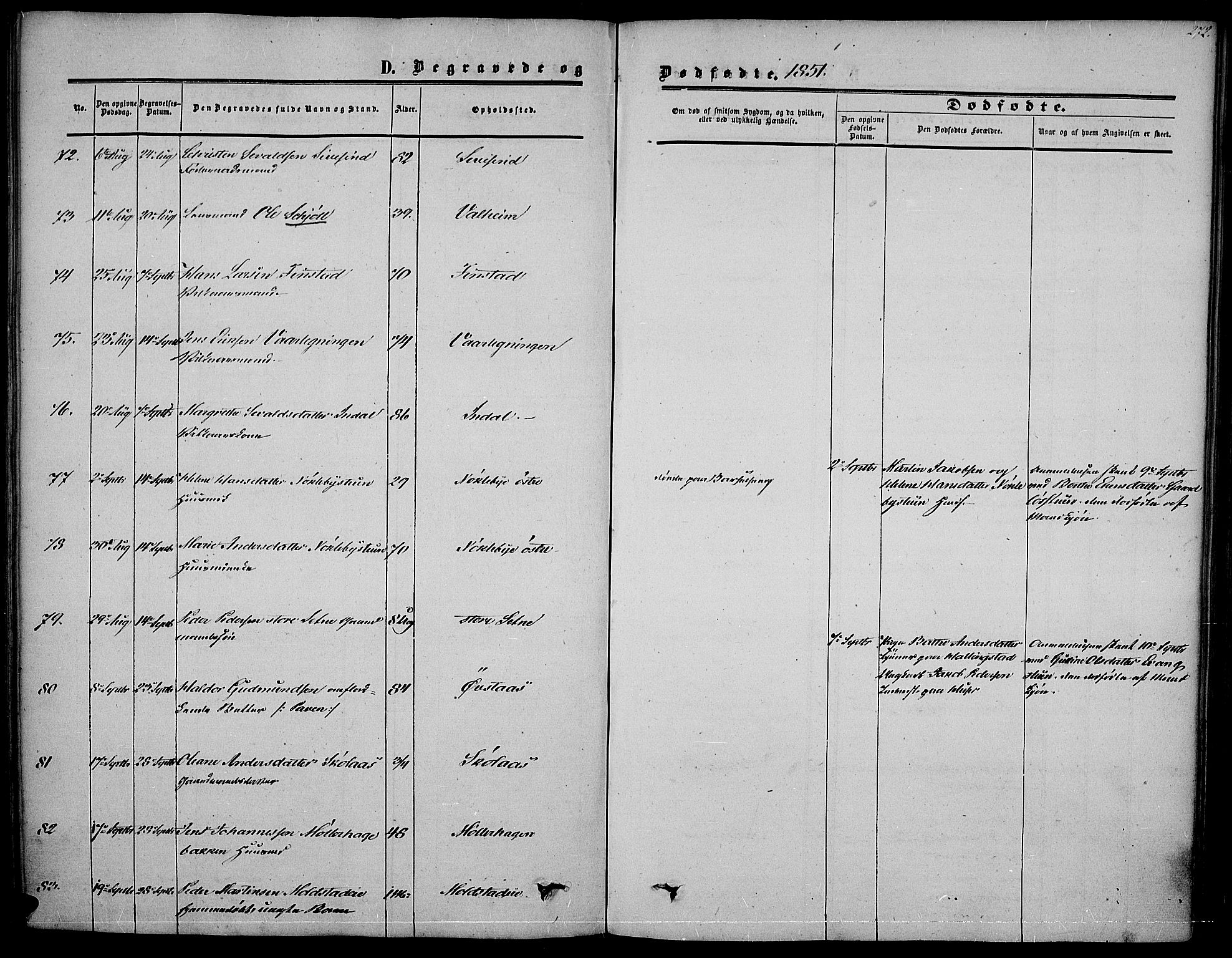 Vestre Toten prestekontor, SAH/PREST-108/H/Ha/Haa/L0005: Ministerialbok nr. 5, 1850-1855, s. 272