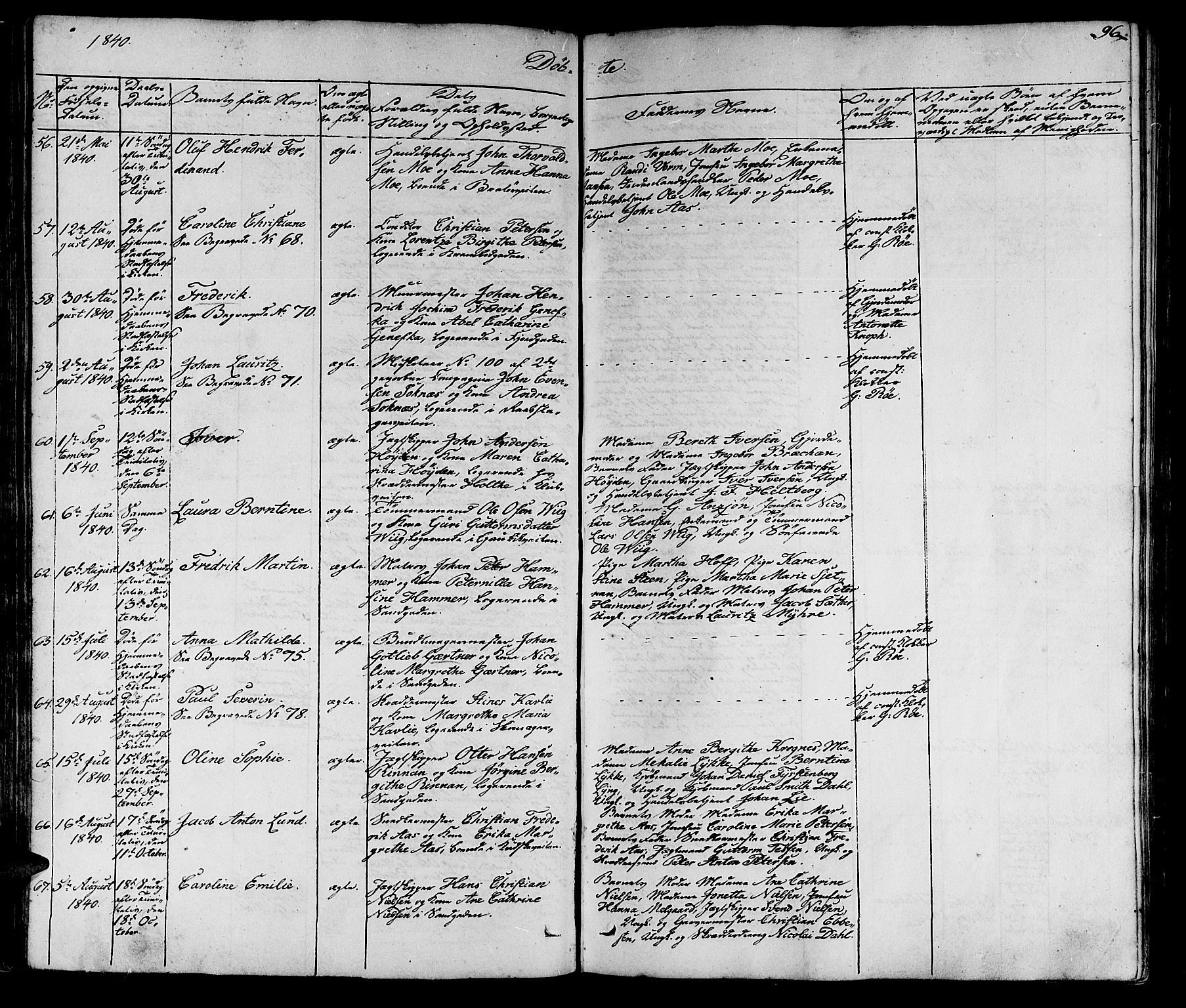 Ministerialprotokoller, klokkerbøker og fødselsregistre - Sør-Trøndelag, SAT/A-1456/602/L0136: Klokkerbok nr. 602C04, 1833-1845, s. 96