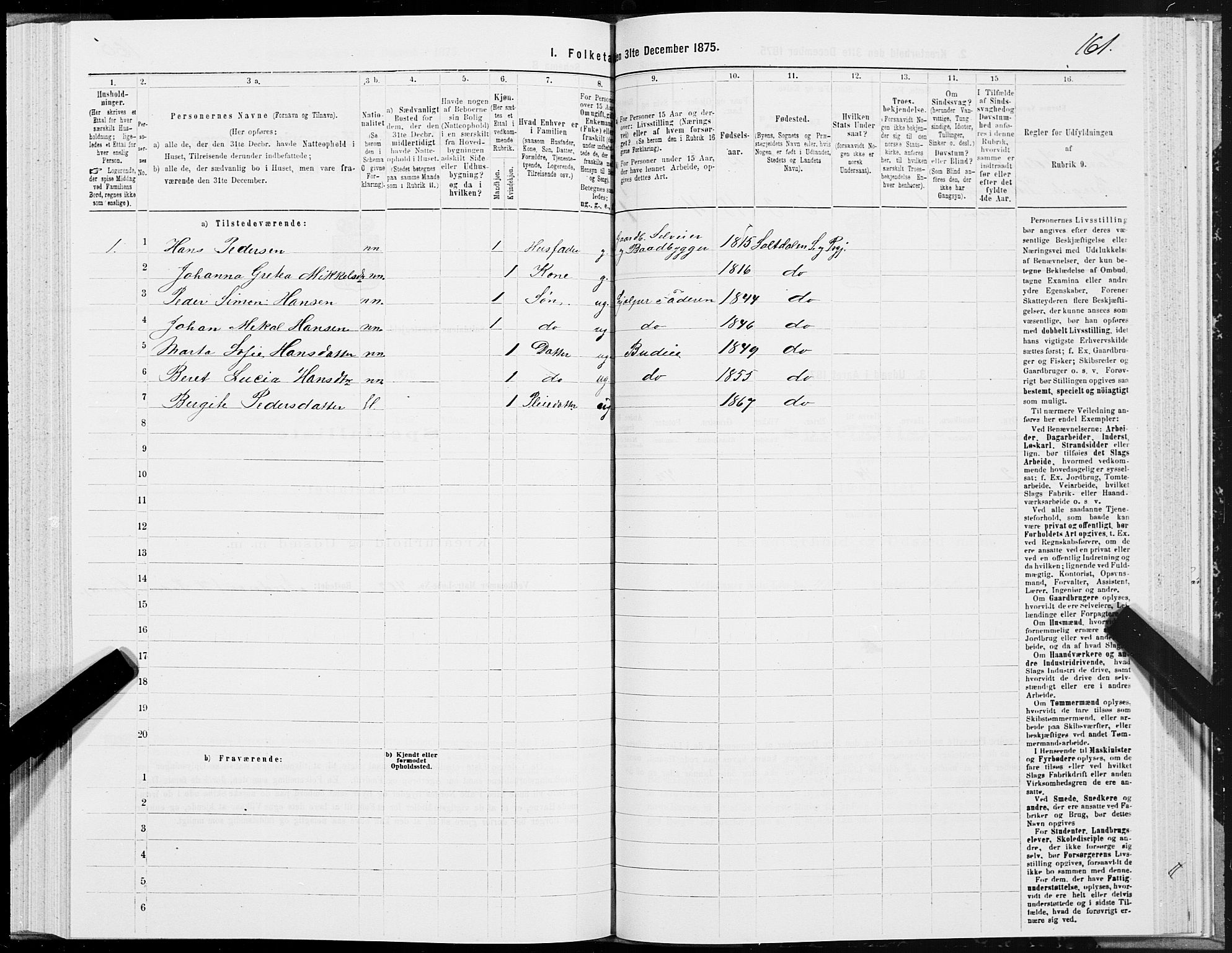 SAT, Folketelling 1875 for 1840P Saltdal prestegjeld, 1875, s. 2161