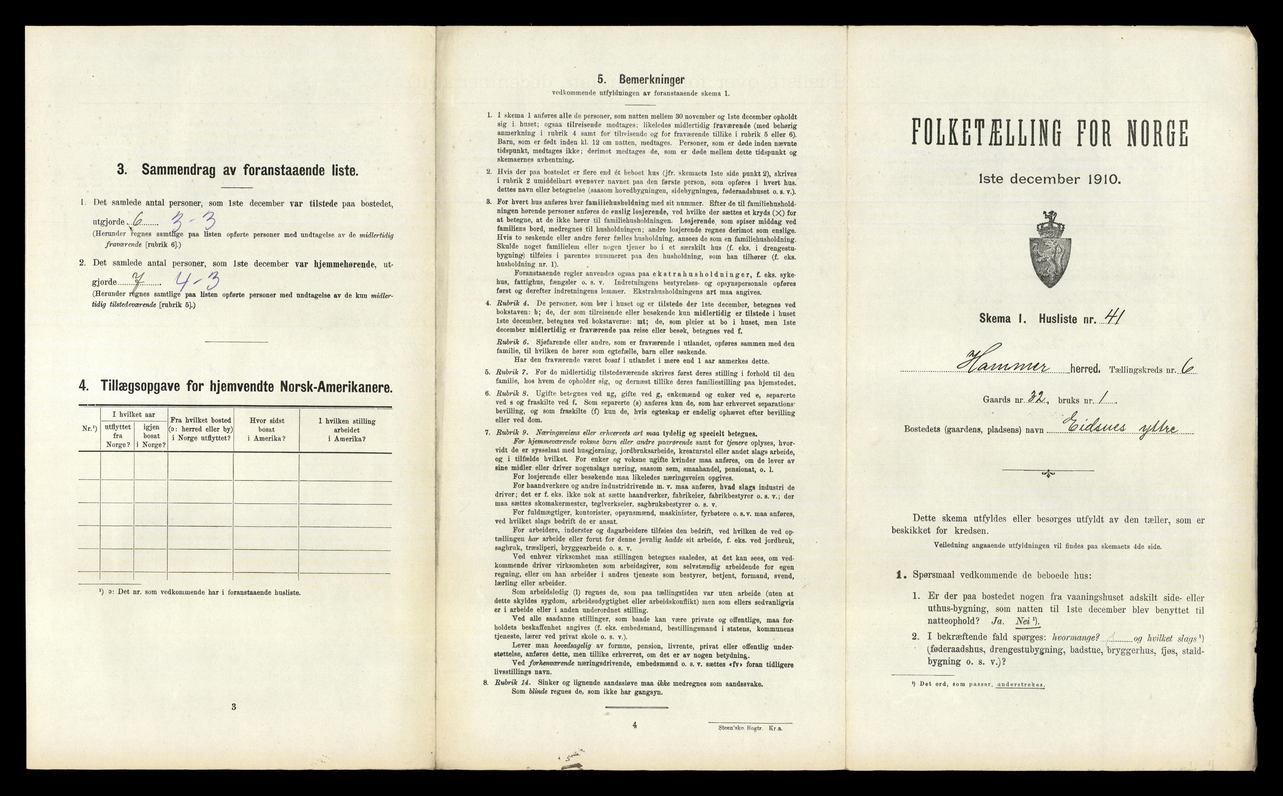 RA, Folketelling 1910 for 1254 Hamre herred, 1910, s. 422