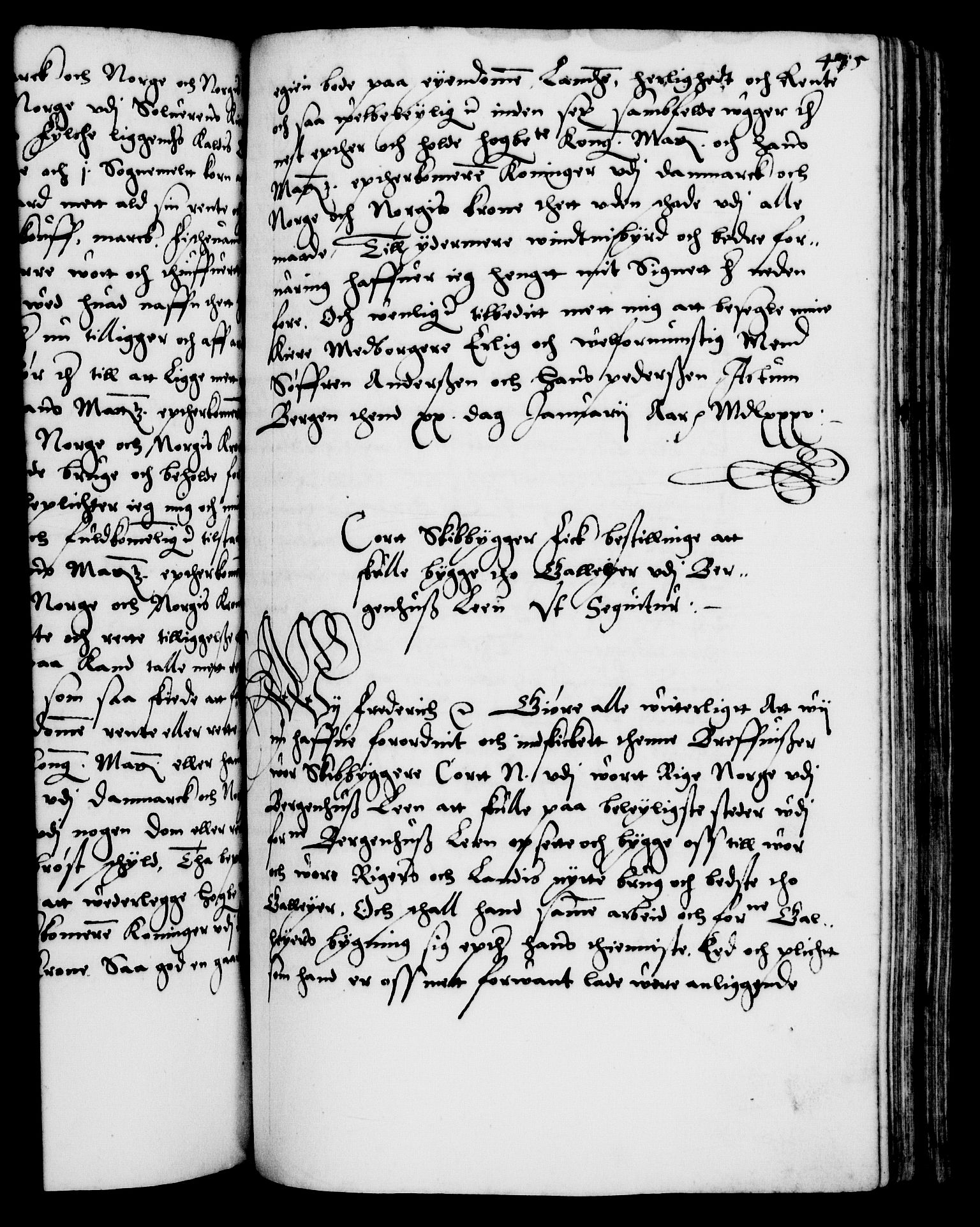 Danske Kanselli 1572-1799, RA/EA-3023/F/Fc/Fca/Fcaa/L0001: Norske registre (mikrofilm), 1572-1588, s. 475a