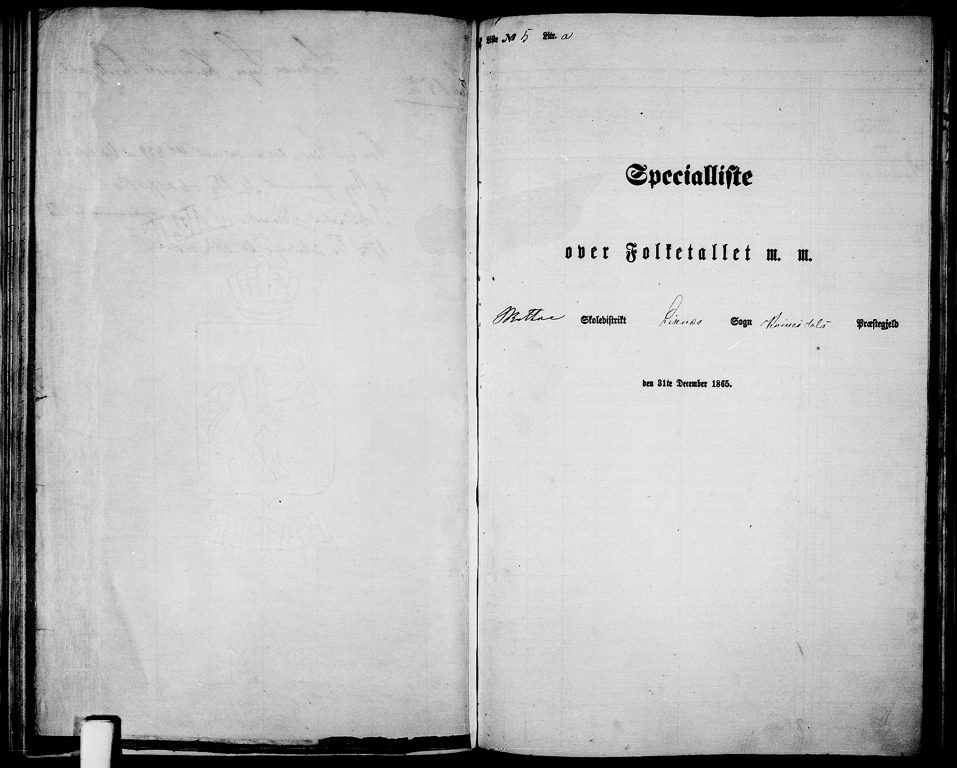 RA, Folketelling 1865 for 1037P Kvinesdal prestegjeld, 1865, s. 115