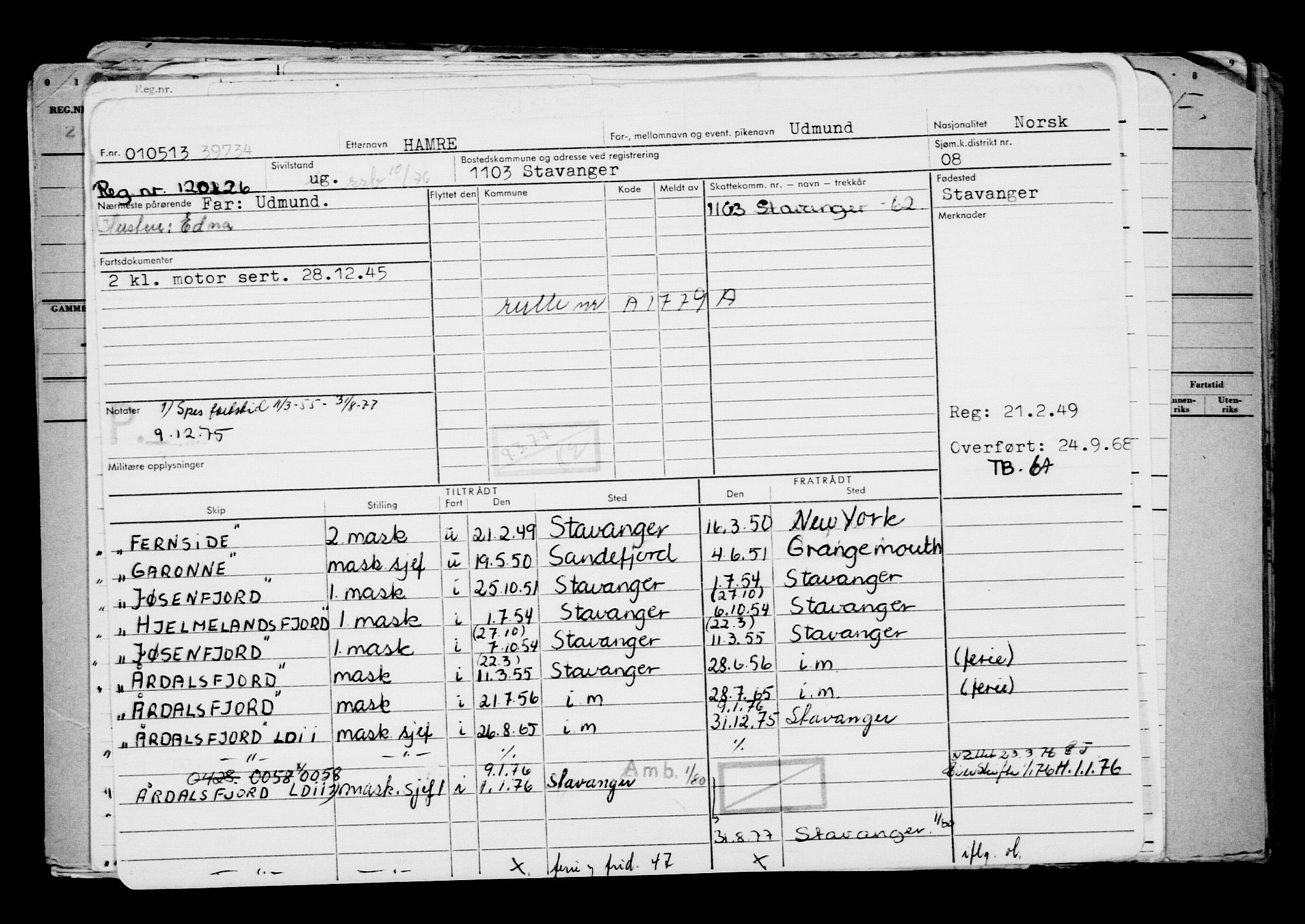 Direktoratet for sjømenn, AV/RA-S-3545/G/Gb/L0112: Hovedkort, 1913, s. 382