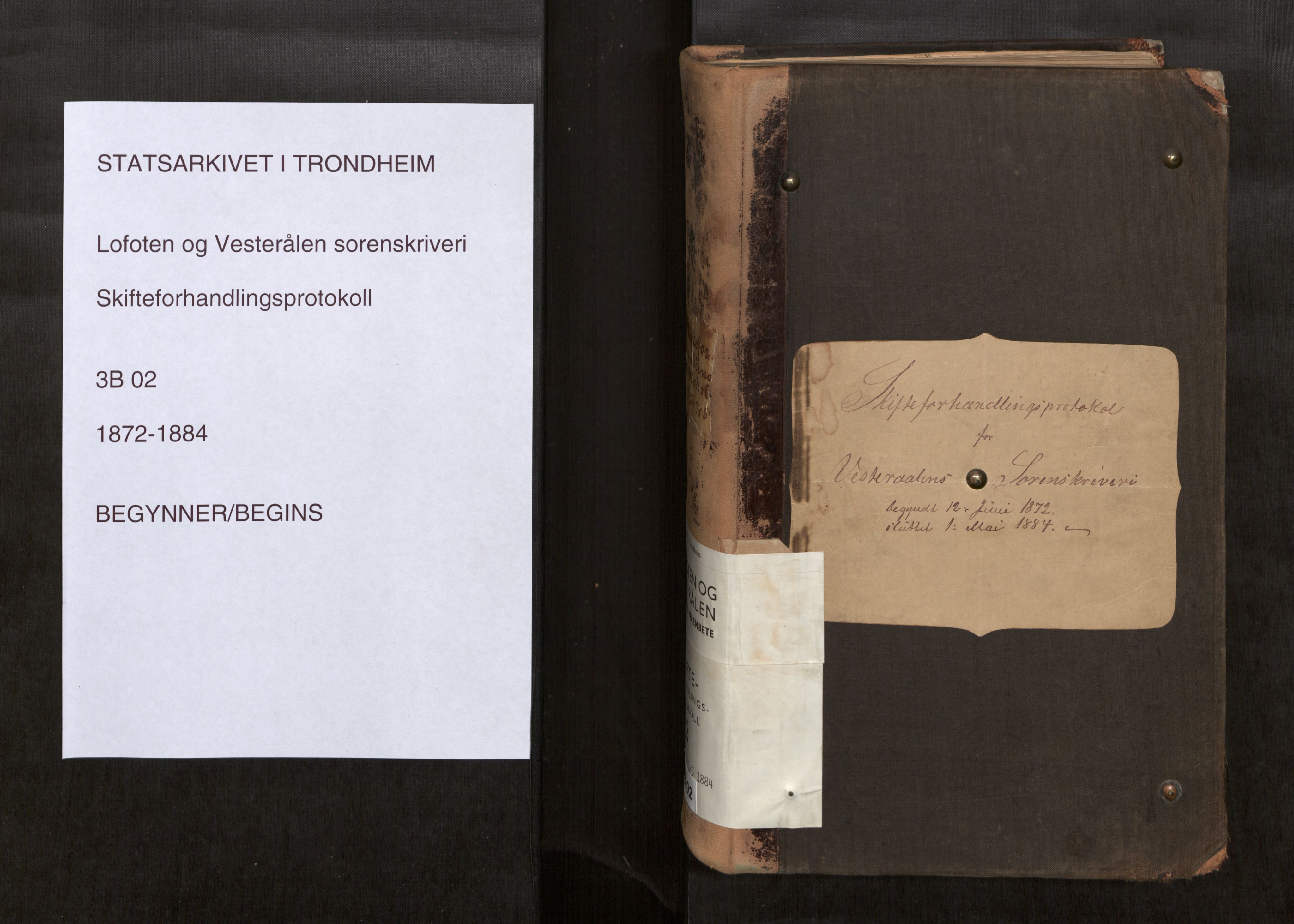Vesterålen sorenskriveri, SAT/A-4180/1/3/3B/L0002: Skiftebehandlingsprotokoll, 1872-1884