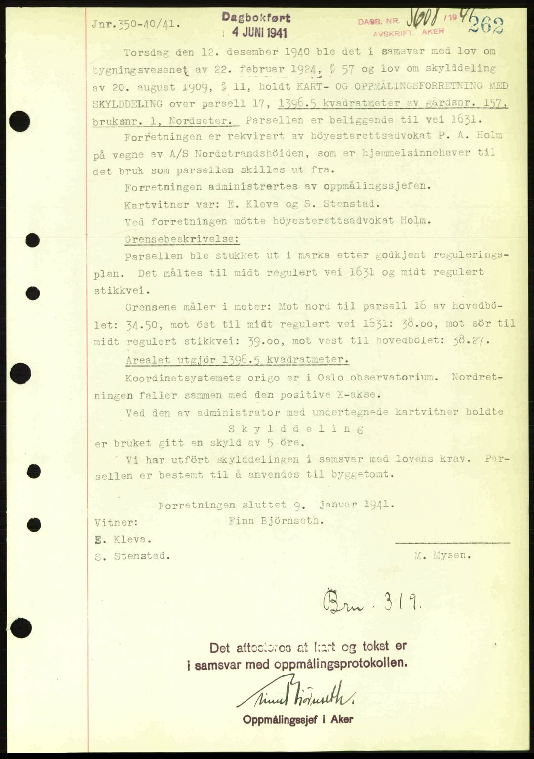 Aker herredsskriveri, SAO/A-10896/G/Gb/Gba/Gbab/L0048: Pantebok nr. A172-173, 1941-1941, Dagboknr: 5608/1941