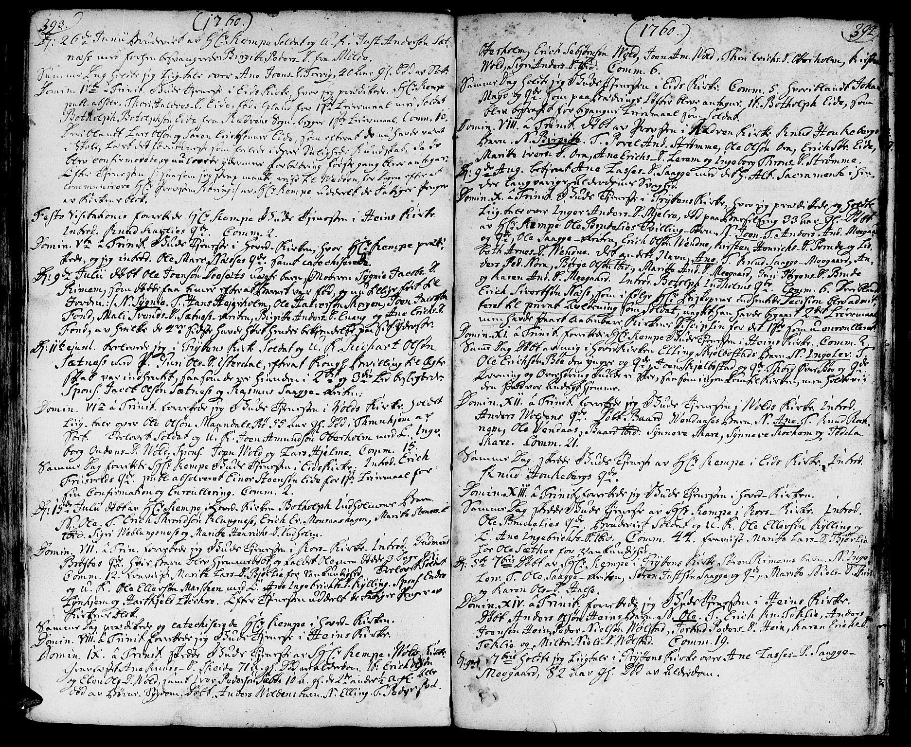 Ministerialprotokoller, klokkerbøker og fødselsregistre - Møre og Romsdal, AV/SAT-A-1454/544/L0568: Ministerialbok nr. 544A01, 1725-1763, s. 393-394