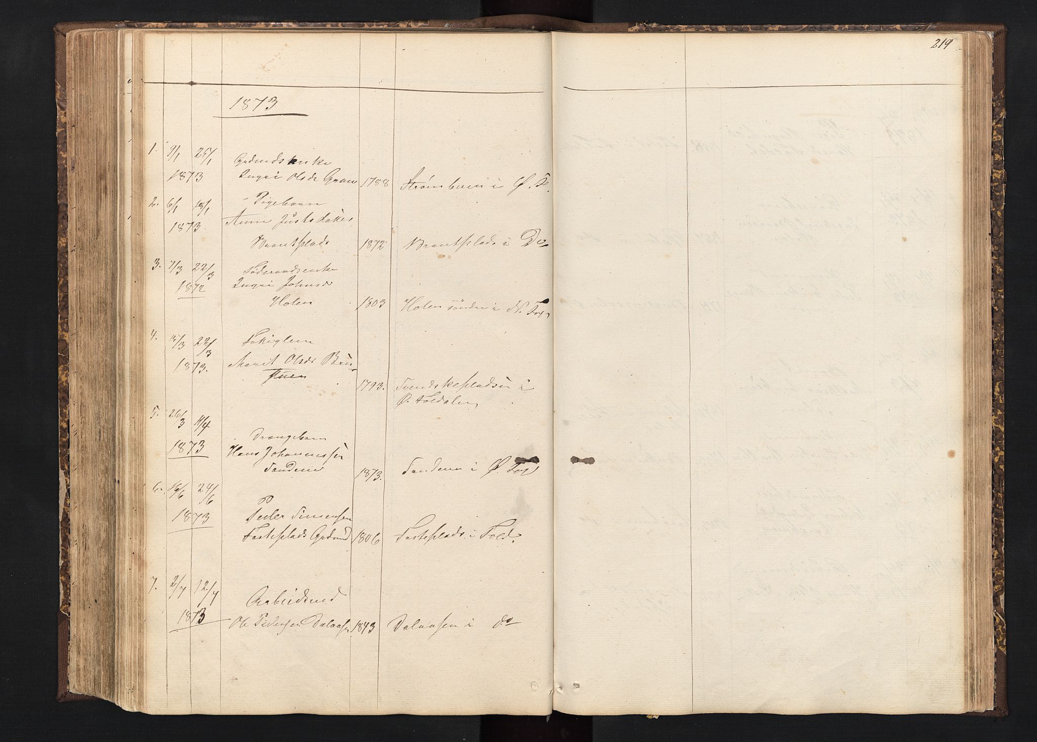 Alvdal prestekontor, AV/SAH-PREST-060/H/Ha/Hab/L0001: Klokkerbok nr. 1, 1857-1893, s. 219