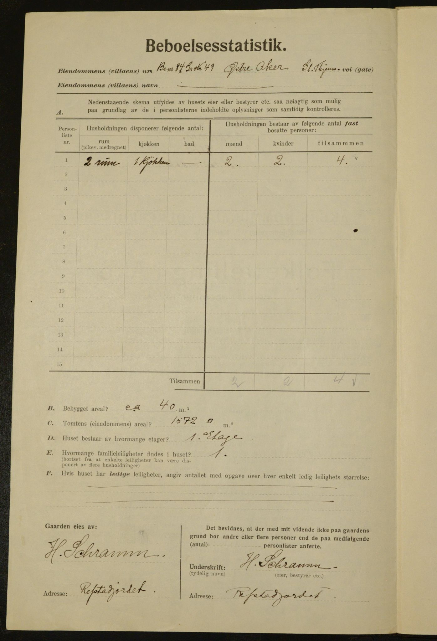 , Kommunal folketelling 1.12.1923 for Aker, 1923, s. 34153