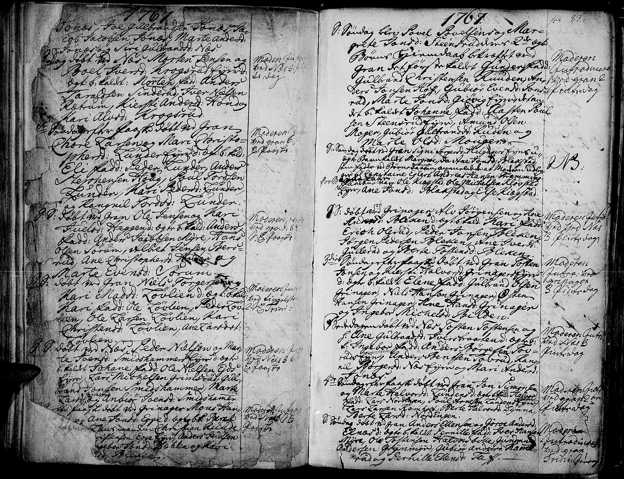Gran prestekontor, AV/SAH-PREST-112/H/Ha/Haa/L0004: Ministerialbok nr. 4, 1759-1775, s. 83