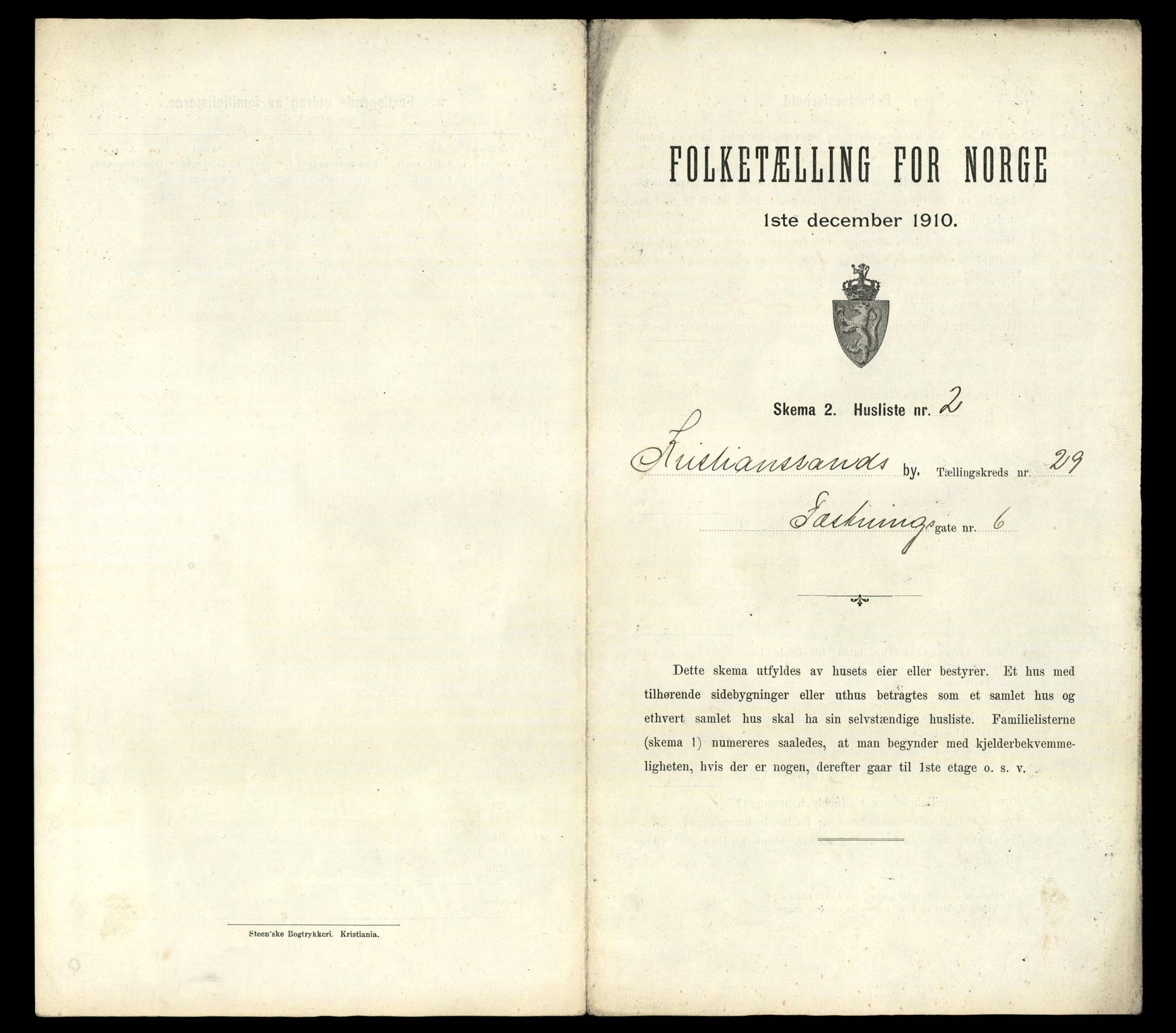 RA, Folketelling 1910 for 1001 Kristiansand kjøpstad, 1910, s. 7666