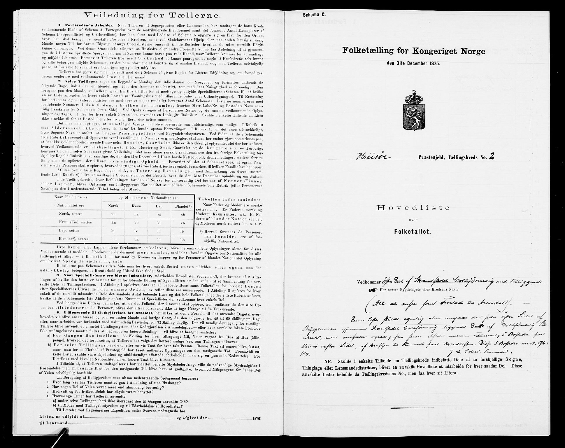 SAK, Folketelling 1875 for 0922P Hisøy prestegjeld, 1875, s. 21