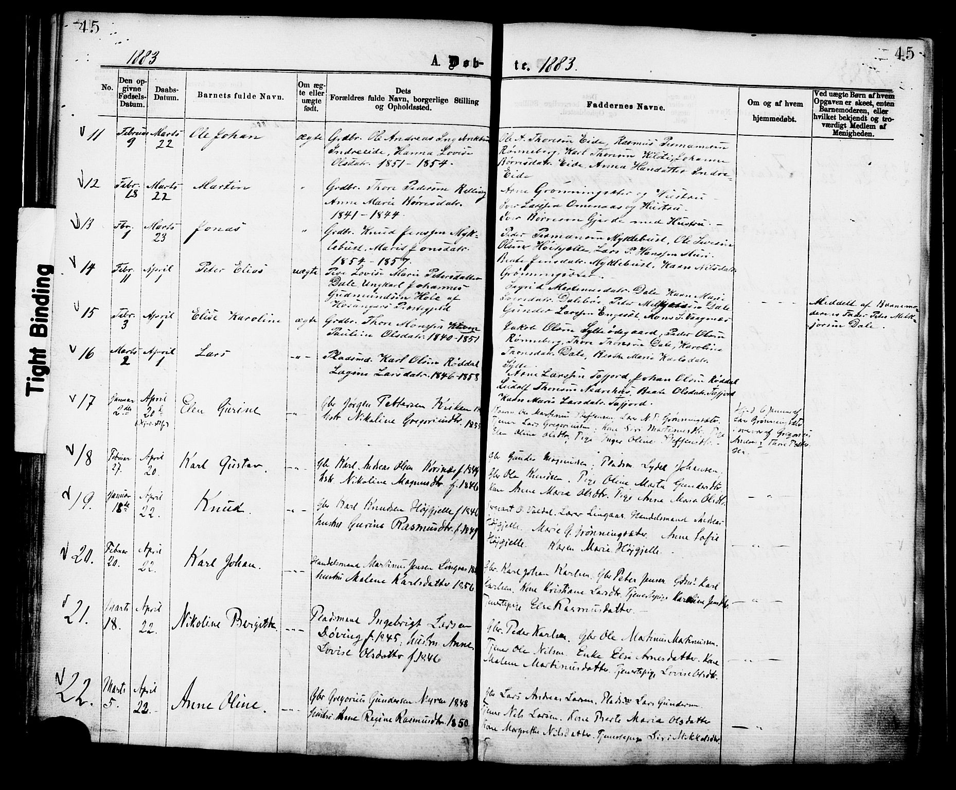 Ministerialprotokoller, klokkerbøker og fødselsregistre - Møre og Romsdal, SAT/A-1454/519/L0254: Ministerialbok nr. 519A13, 1868-1883, s. 45